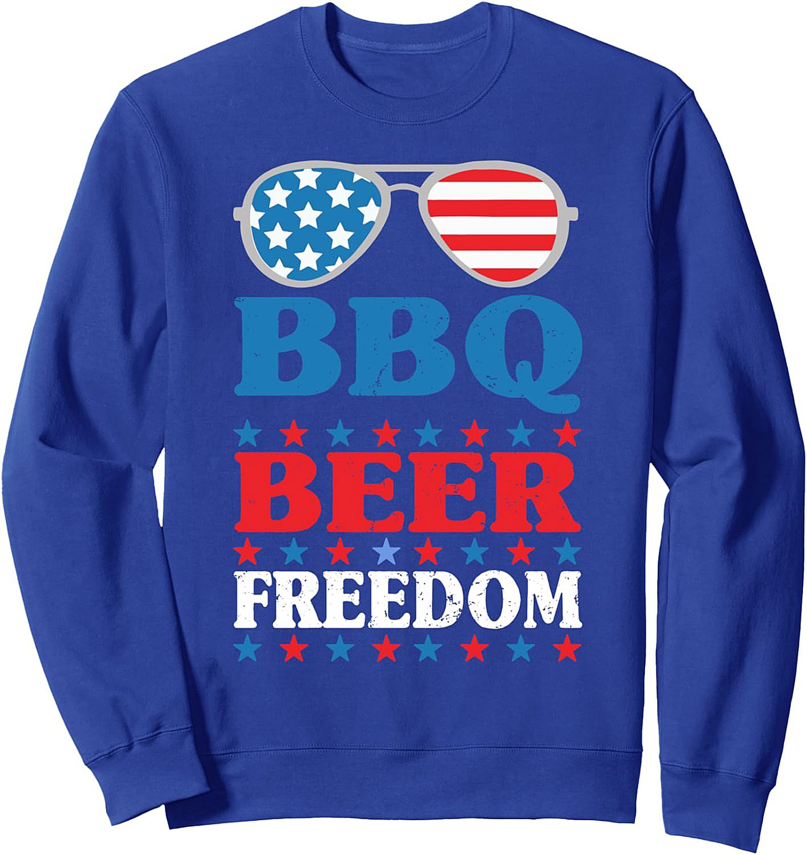 BBQ Beer Freedom Patriotic Crewneck Sweatshirt | Unisex Gift