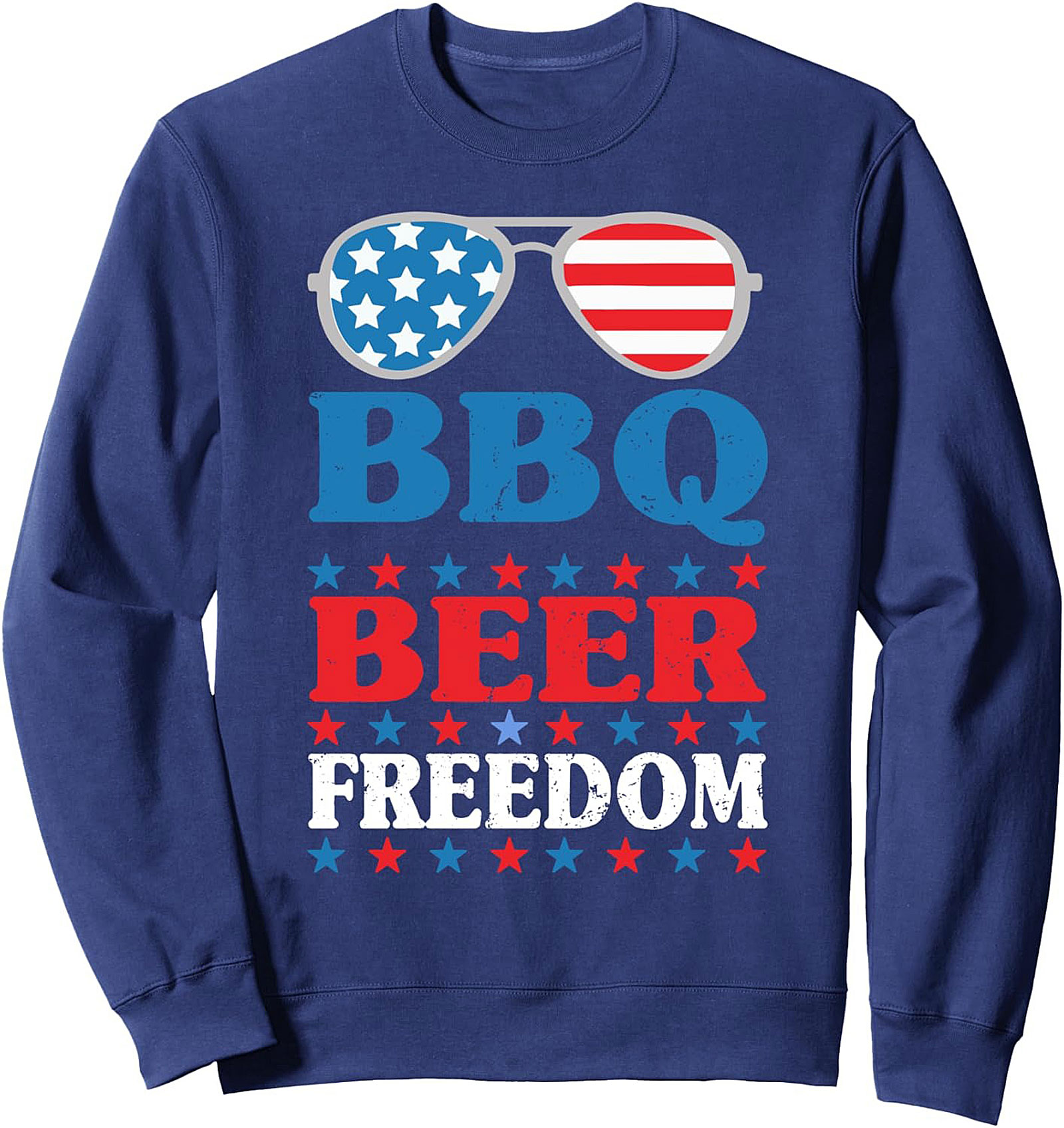 BBQ Beer Freedom Patriotic Crewneck Sweatshirt | Unisex Gift