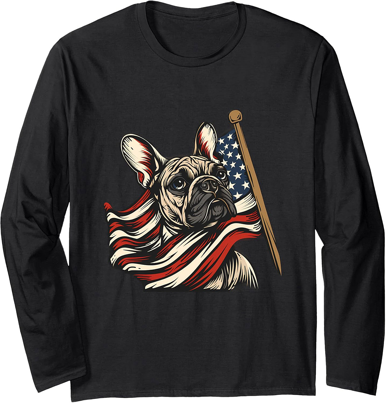 French Bulldog Patriotic Sweatshirt | American Flag Crewneck