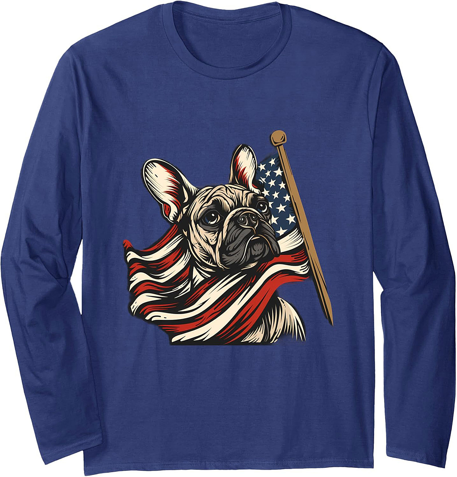 French Bulldog Patriotic Sweatshirt | American Flag Crewneck