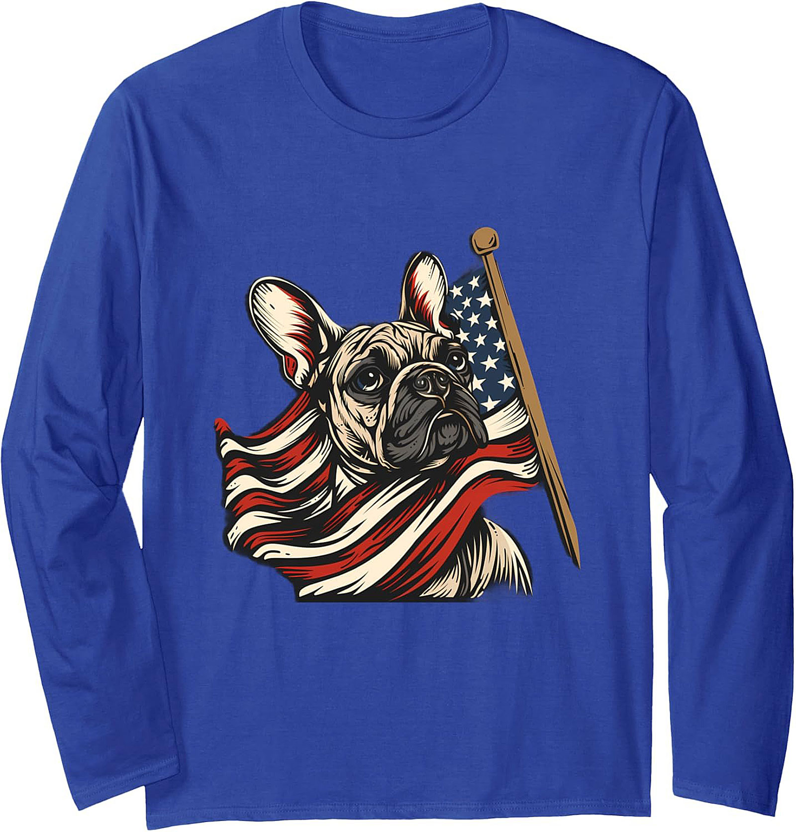 French Bulldog Patriotic Sweatshirt | American Flag Crewneck