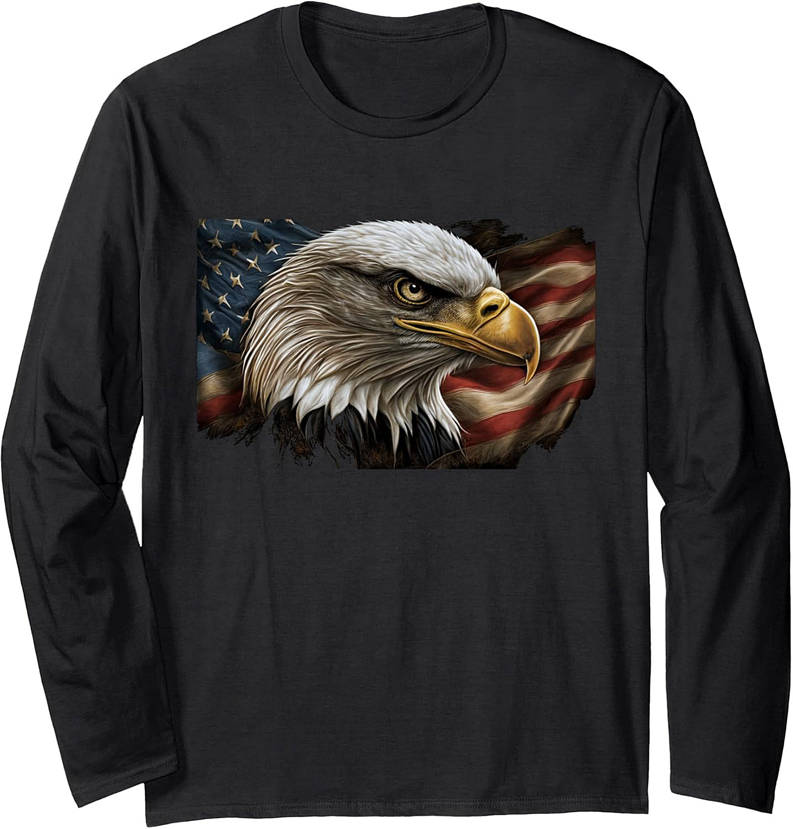 Bald Eagle American Flag Patriotic Graphic Sweatshirt