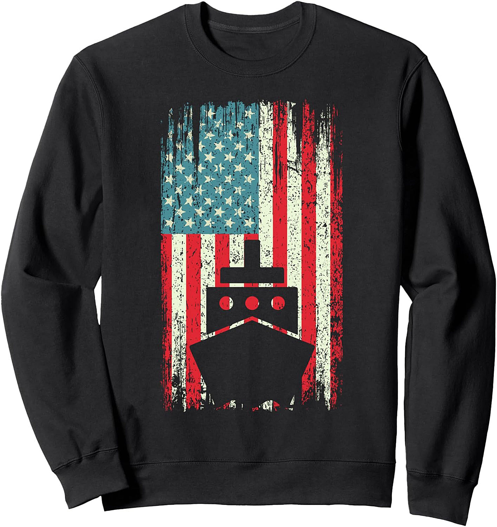 Maritime Flag Crewneck Sweatshirt | Patriotic Ship Pullover