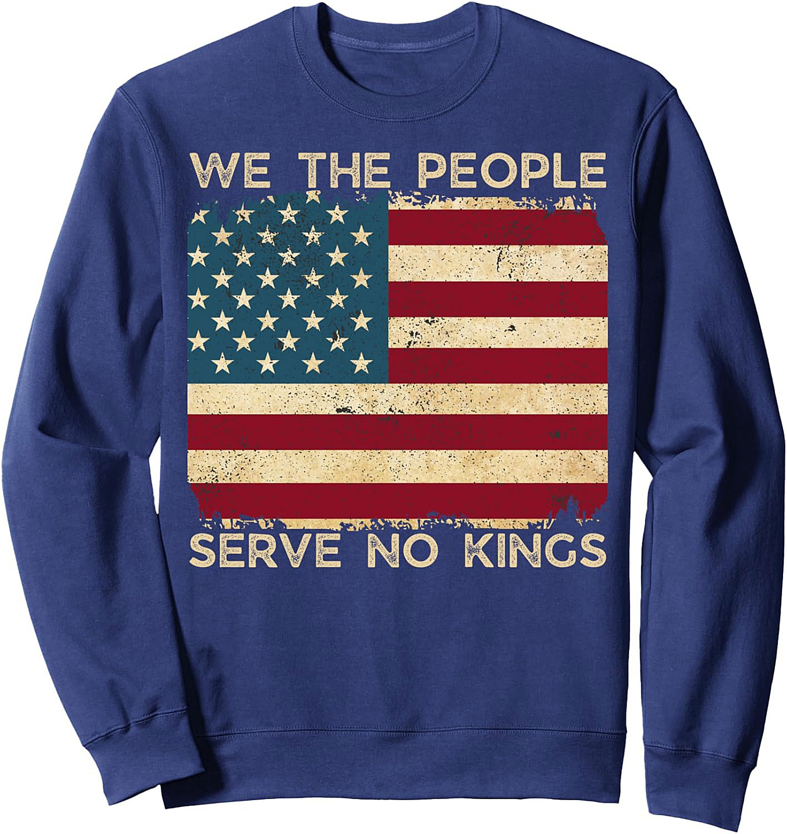 We The People Serve No Kings Patriotic Crewneck Sweatshirt