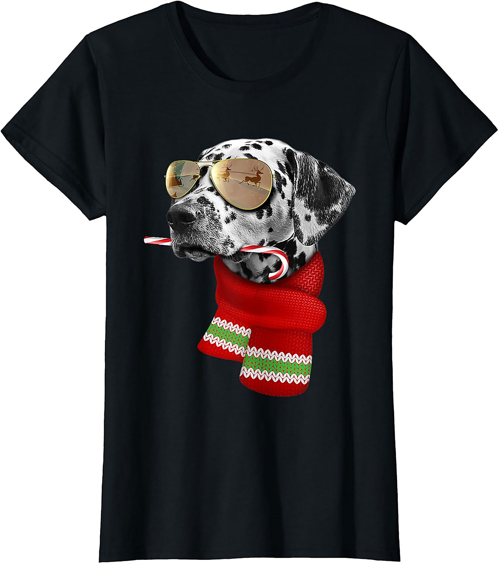 Cool Dalmatian Christmas T-shirt – Holiday Dog Graphic Tee
