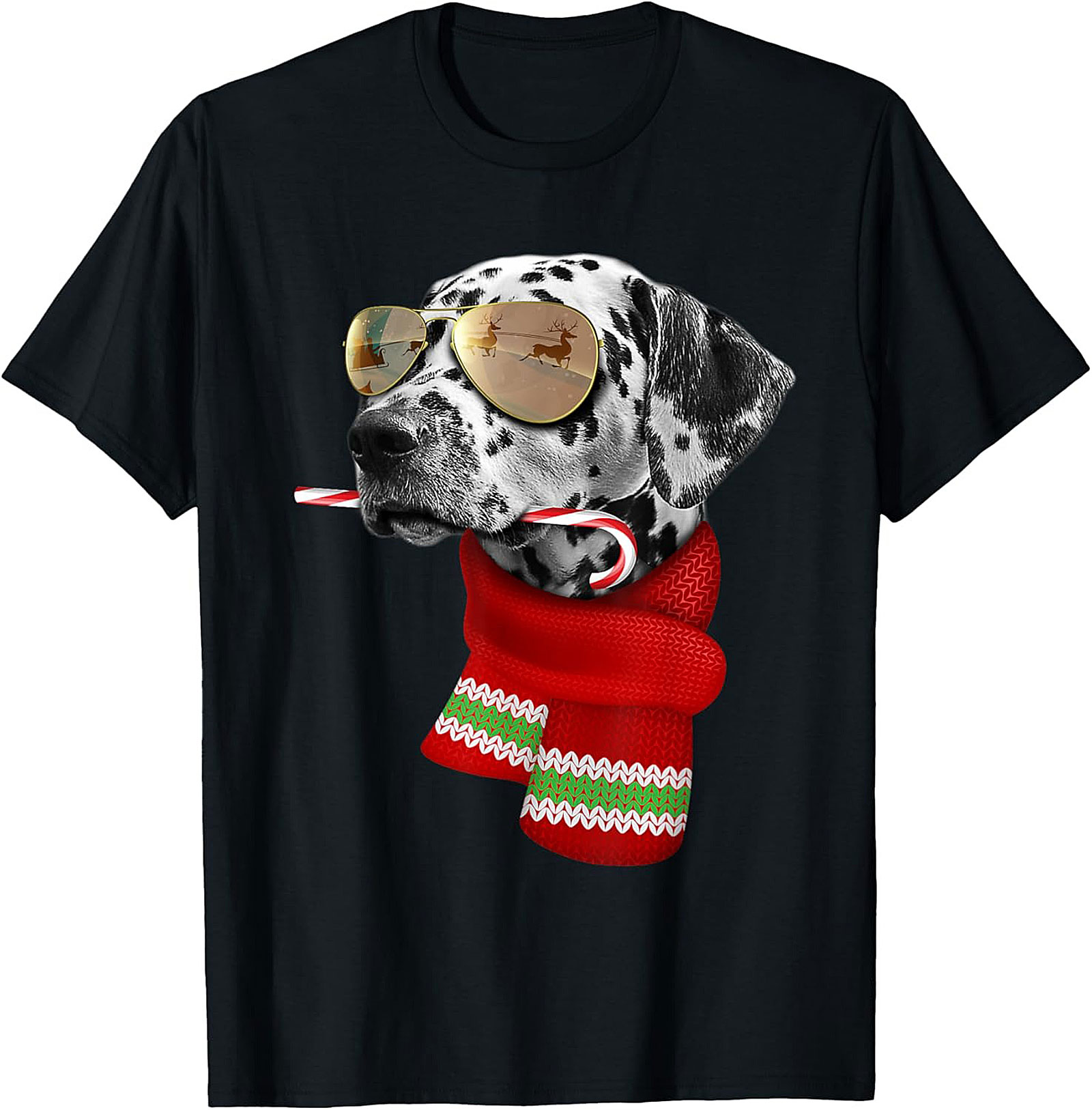 Cool Dalmatian Christmas T-shirt – Holiday Dog Graphic Tee
