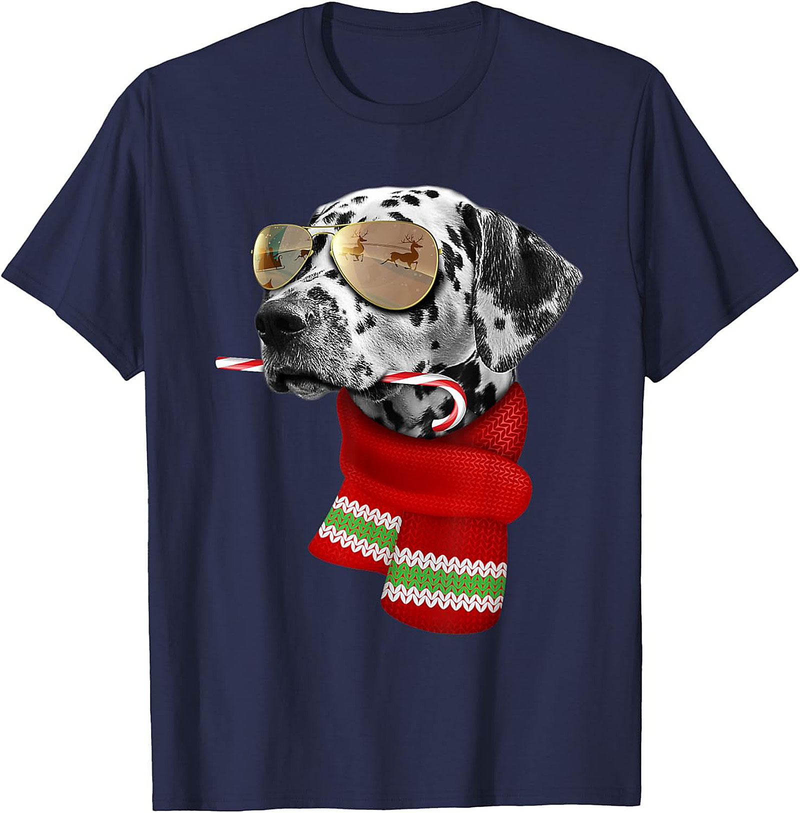 Cool Dalmatian Christmas T-shirt – Holiday Dog Graphic Tee