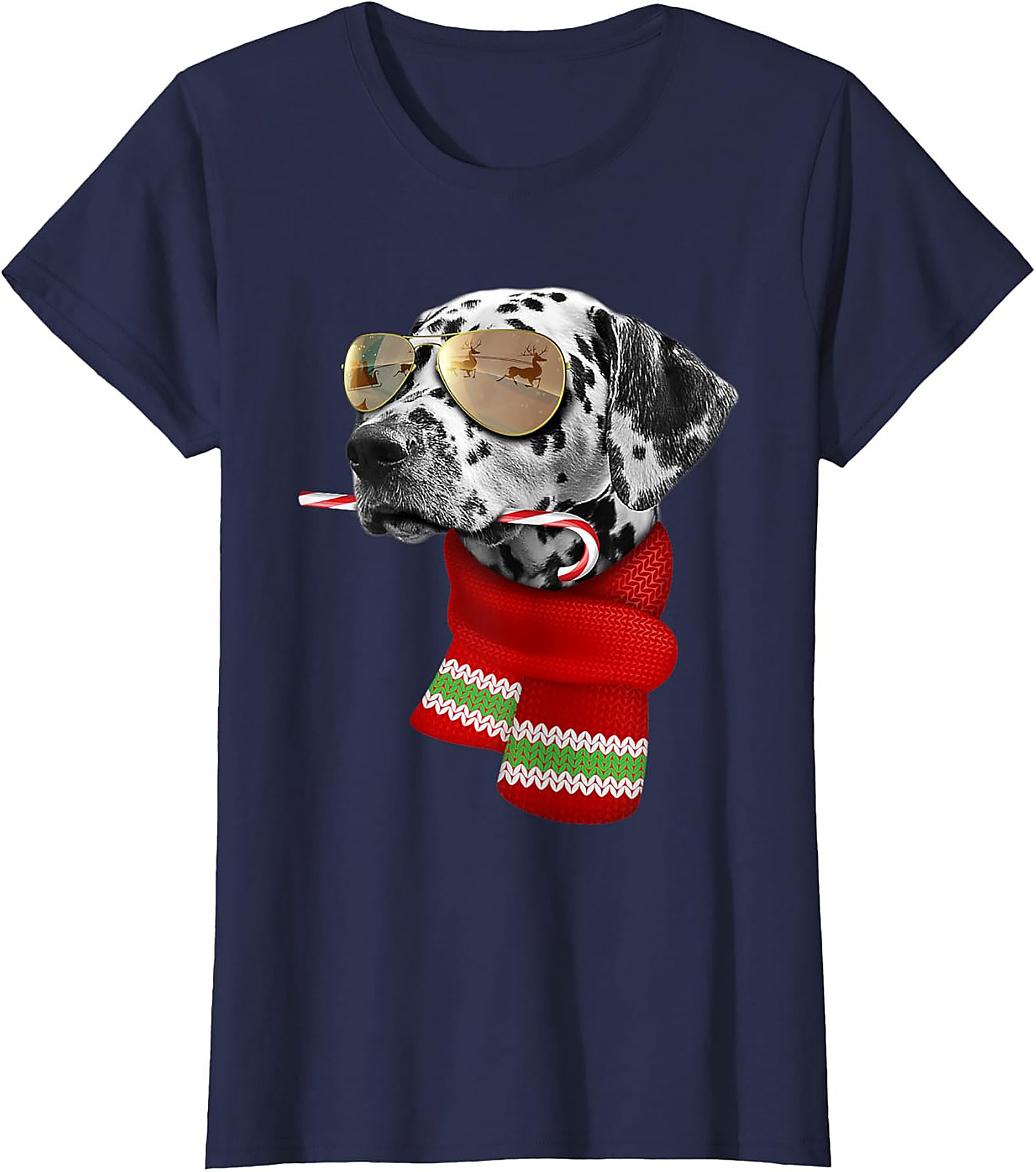 Cool Dalmatian Christmas T-shirt – Holiday Dog Graphic Tee