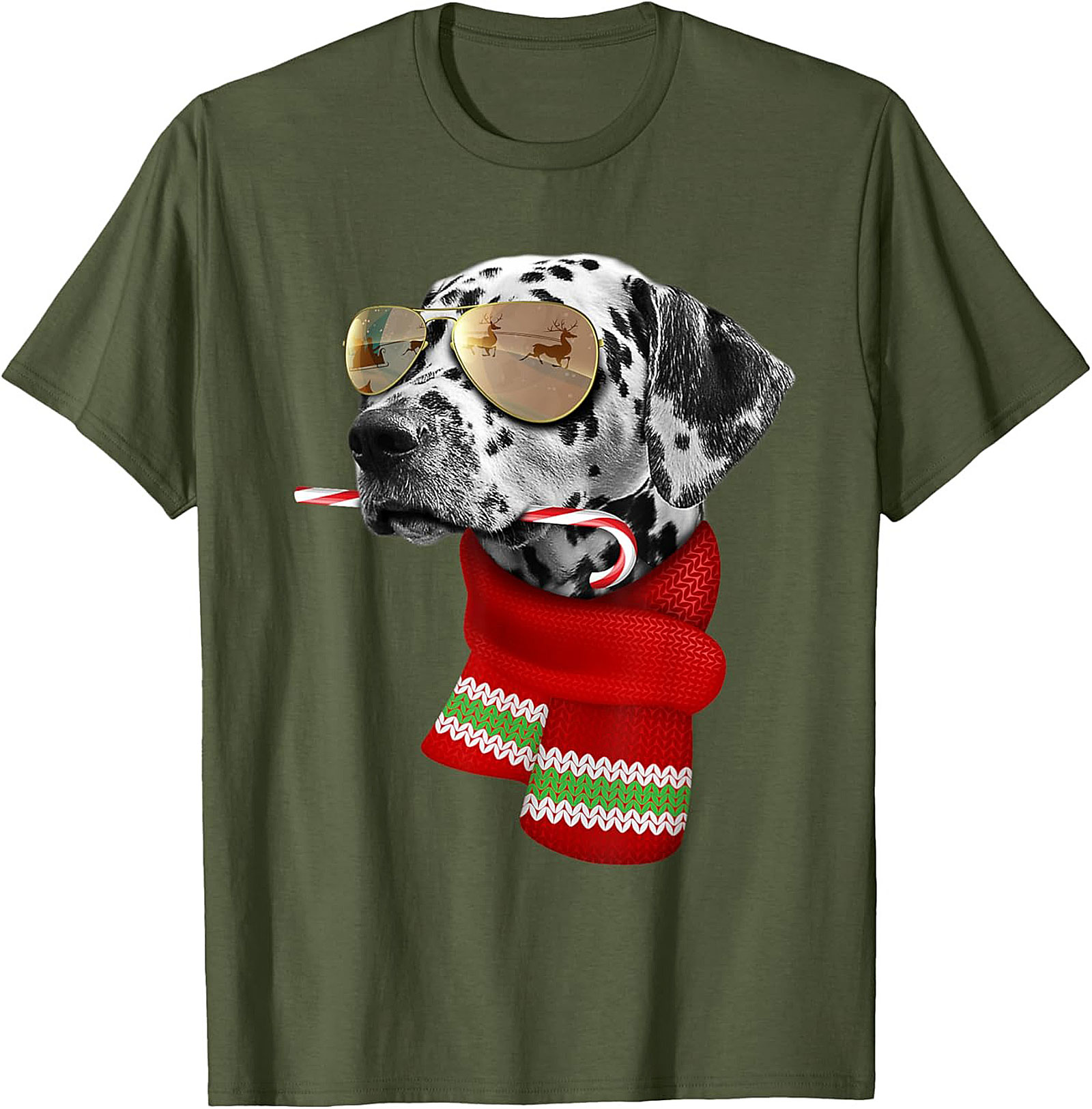 Cool Dalmatian Christmas T-shirt – Holiday Dog Graphic Tee