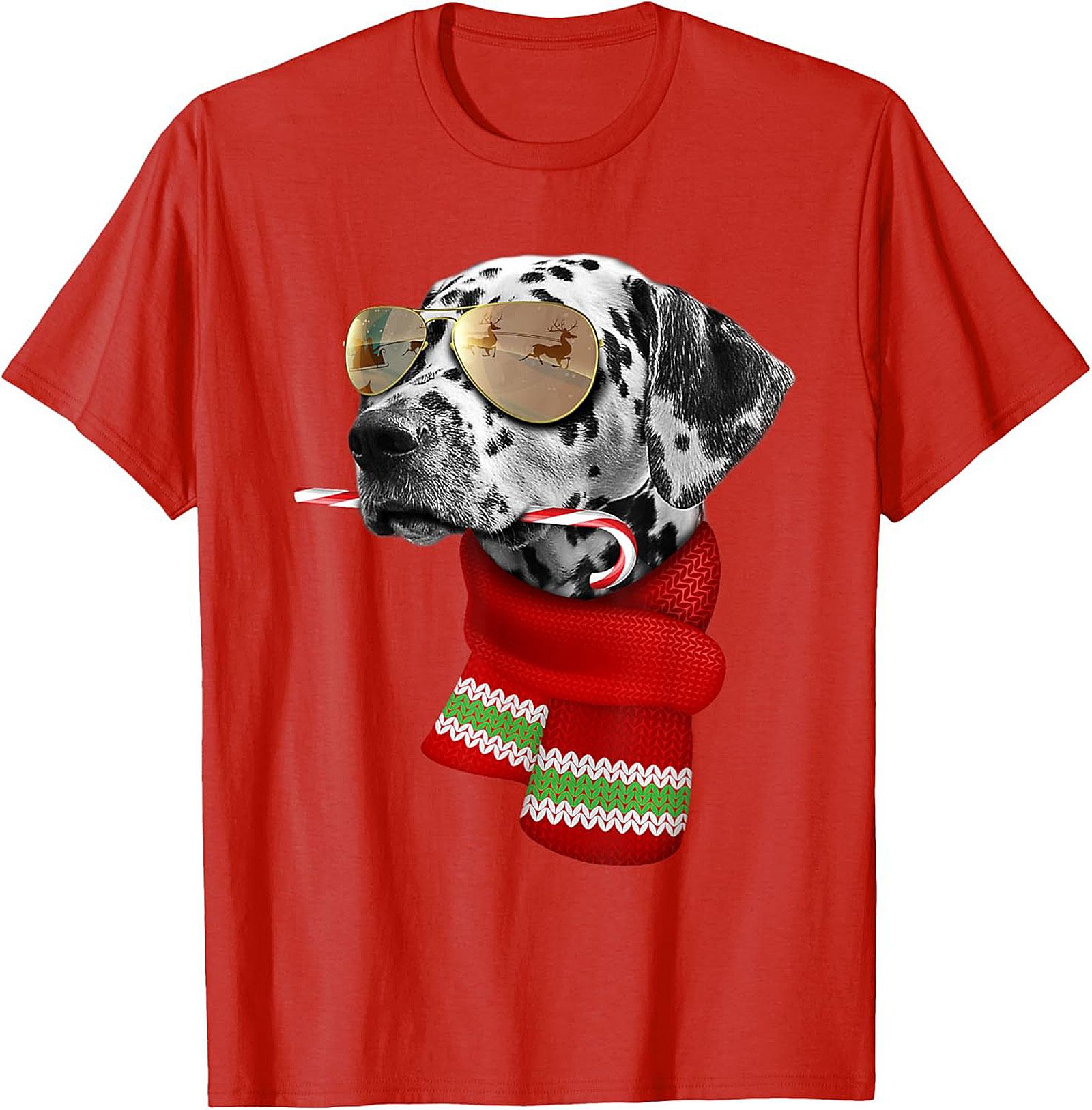 Cool Dalmatian Christmas T-shirt – Holiday Dog Graphic Tee