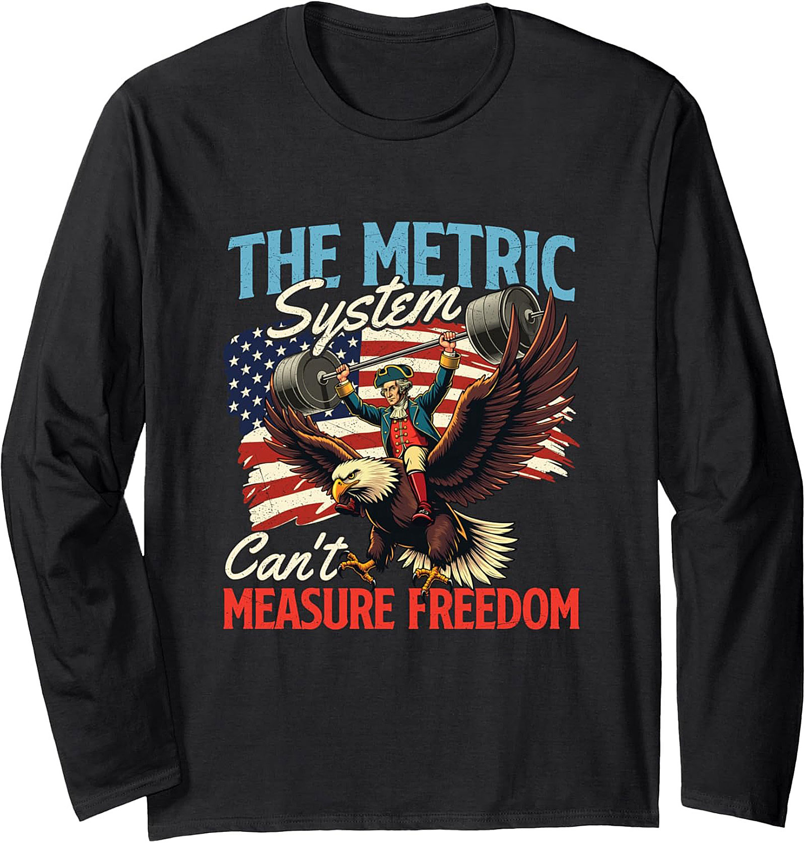 Patriotic Weightlifting Crewneck | Metric System Freedom Sweatshirt