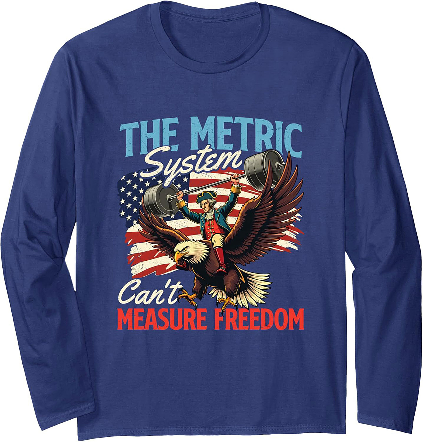 Patriotic Weightlifting Crewneck | Metric System Freedom Sweatshirt