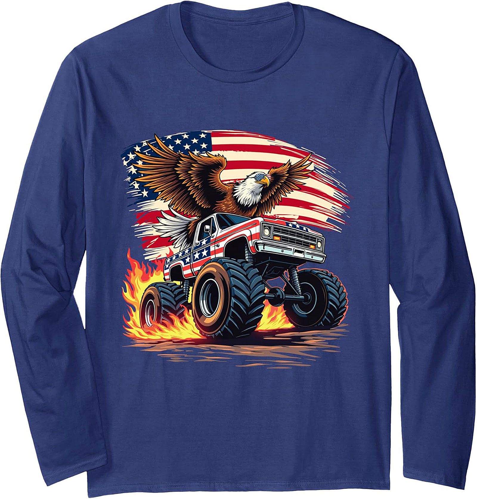 Patriotic Monster Truck Graphic Sweatshirt | Cozy Pullover