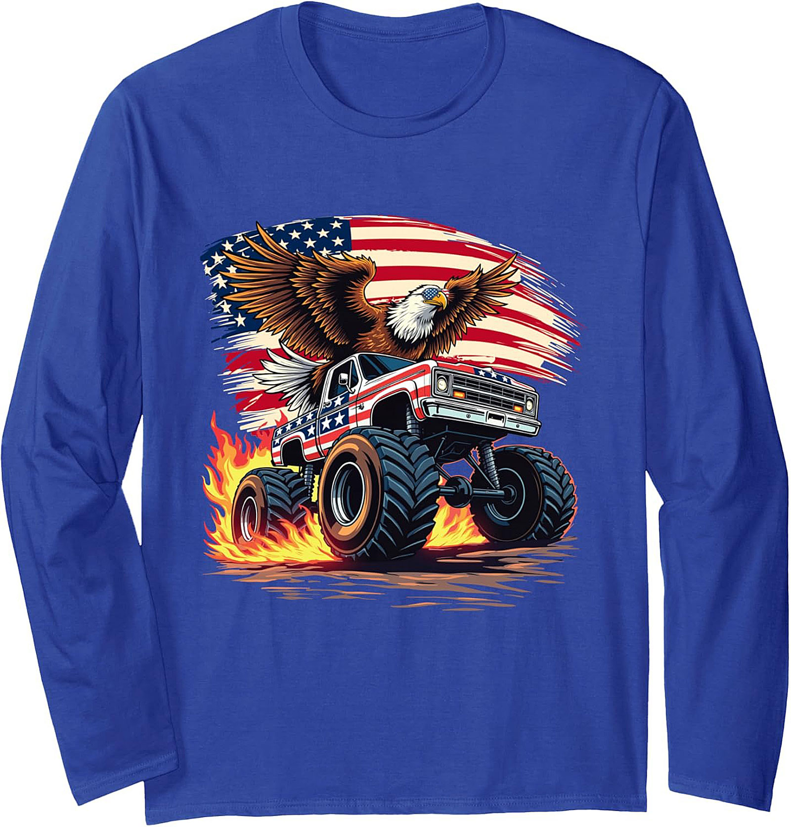 Patriotic Monster Truck Graphic Sweatshirt | Cozy Pullover