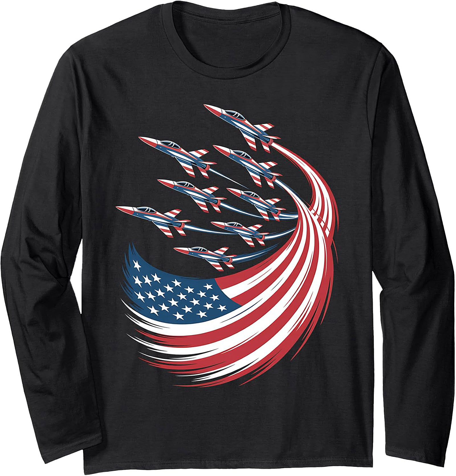 Patriotic Jet Fighter Sweatshirt | American Flag Crewneck
