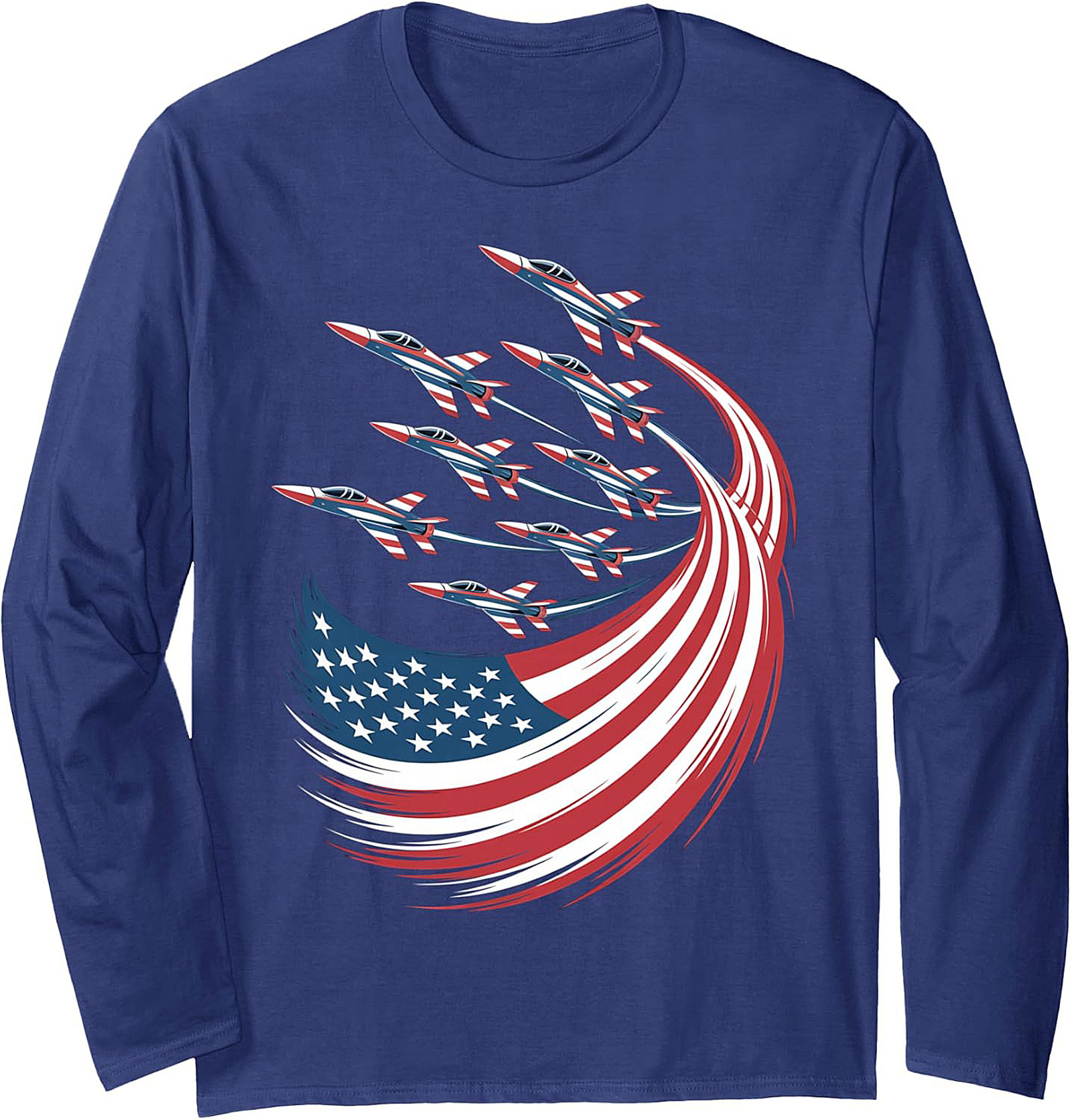 Patriotic Jet Fighter Sweatshirt | American Flag Crewneck