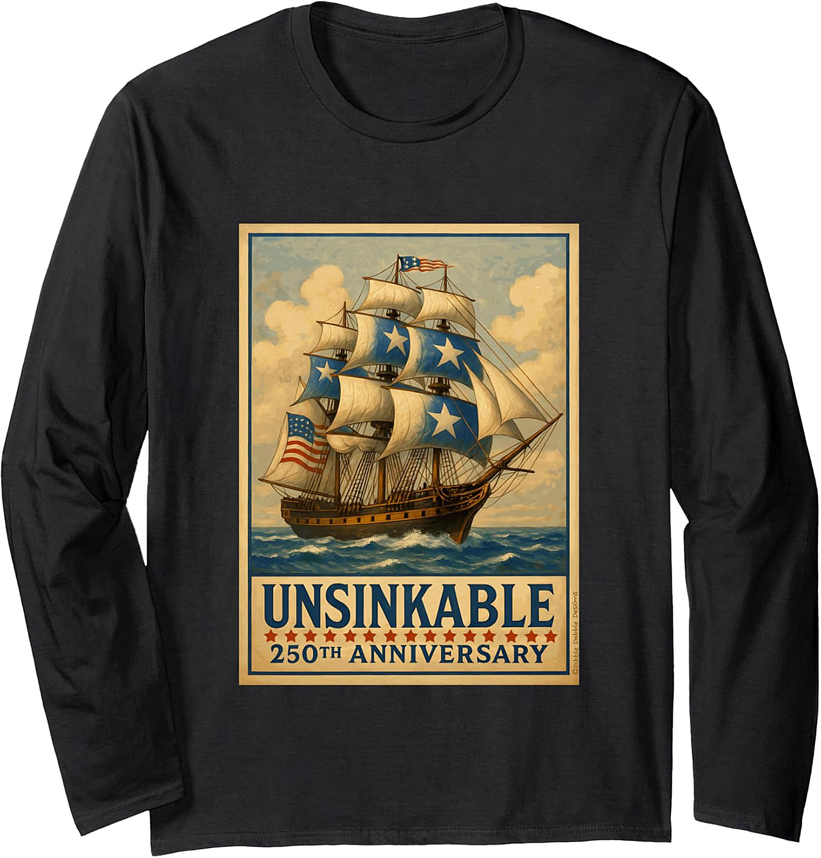 Unsinkable Patriotic Crewneck Sweatshirt | Vintage Ship