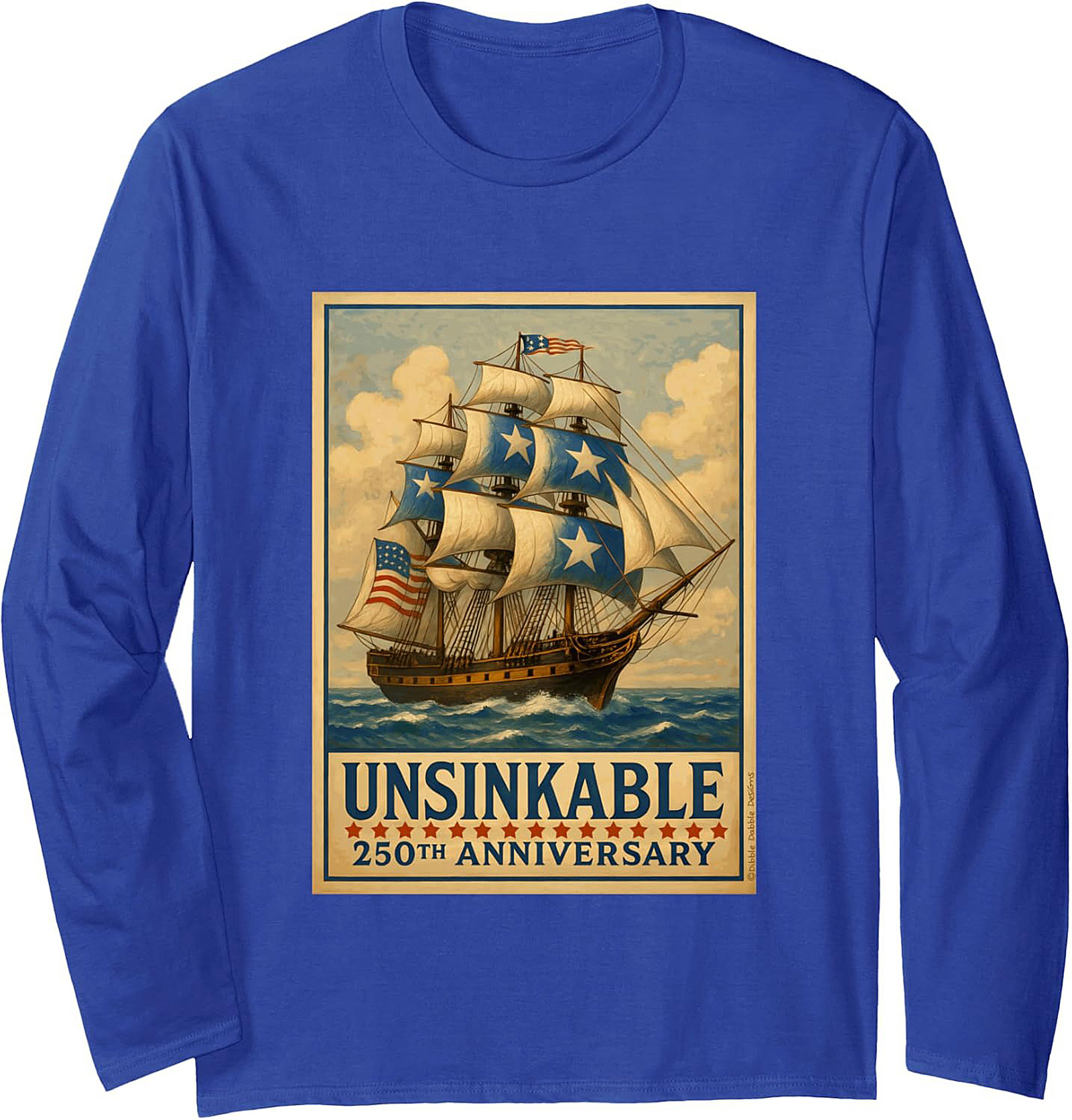 Unsinkable Patriotic Crewneck Sweatshirt | Vintage Ship
