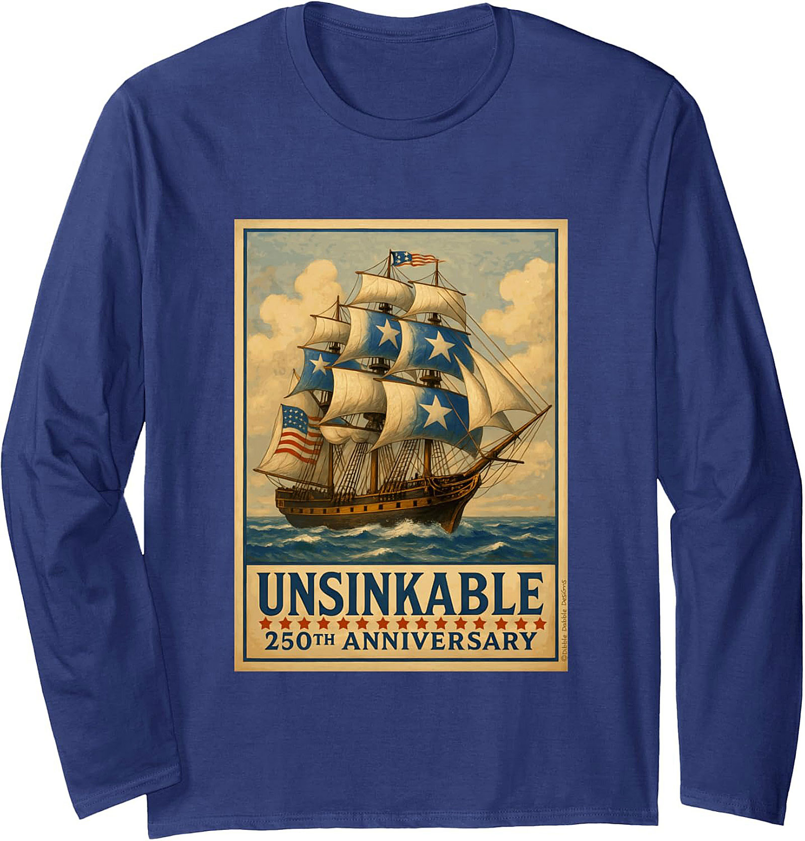 Unsinkable Patriotic Crewneck Sweatshirt | Vintage Ship