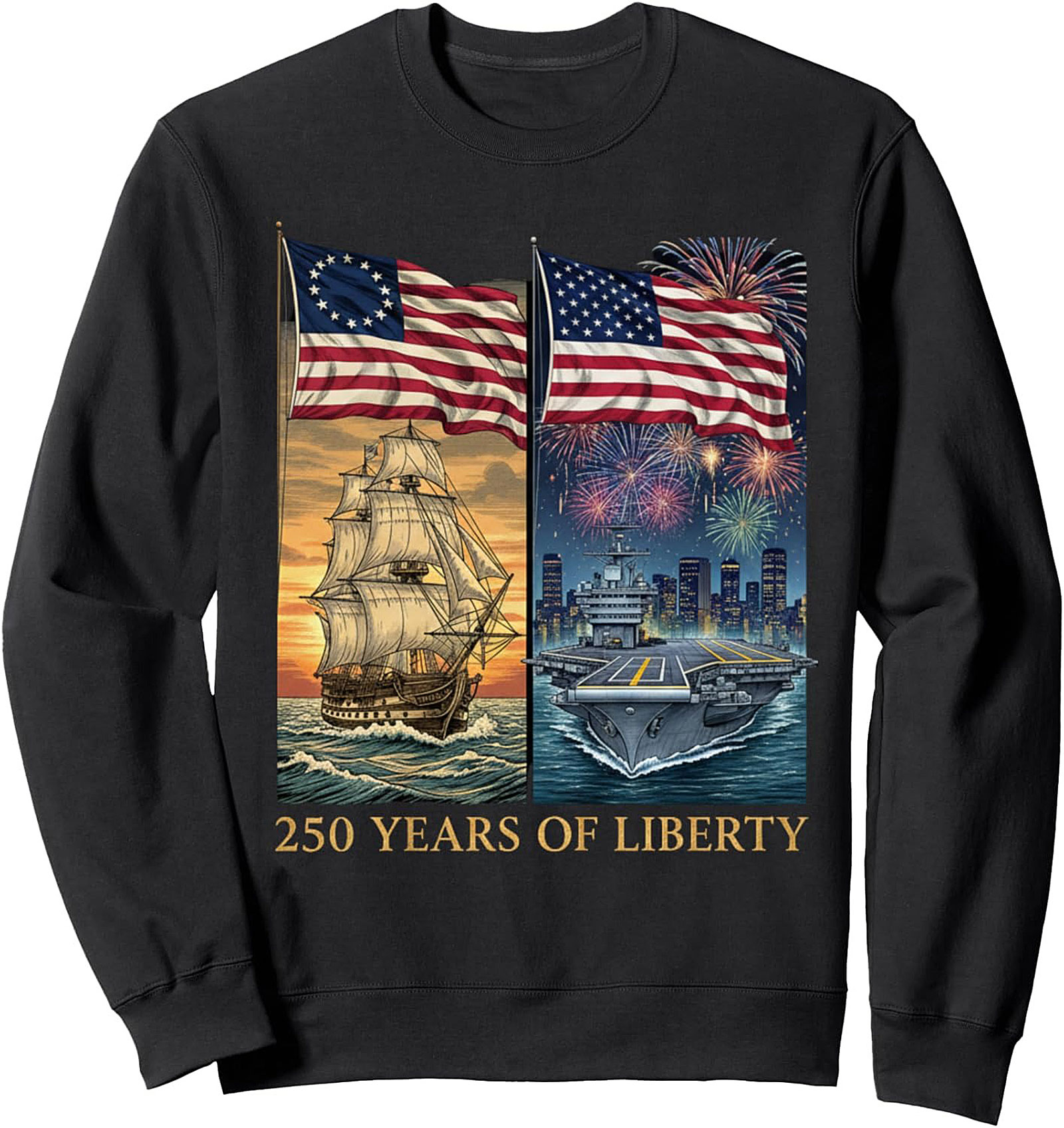 250 Years of Liberty Patriotic Crewneck Sweatshirt | Gift Idea