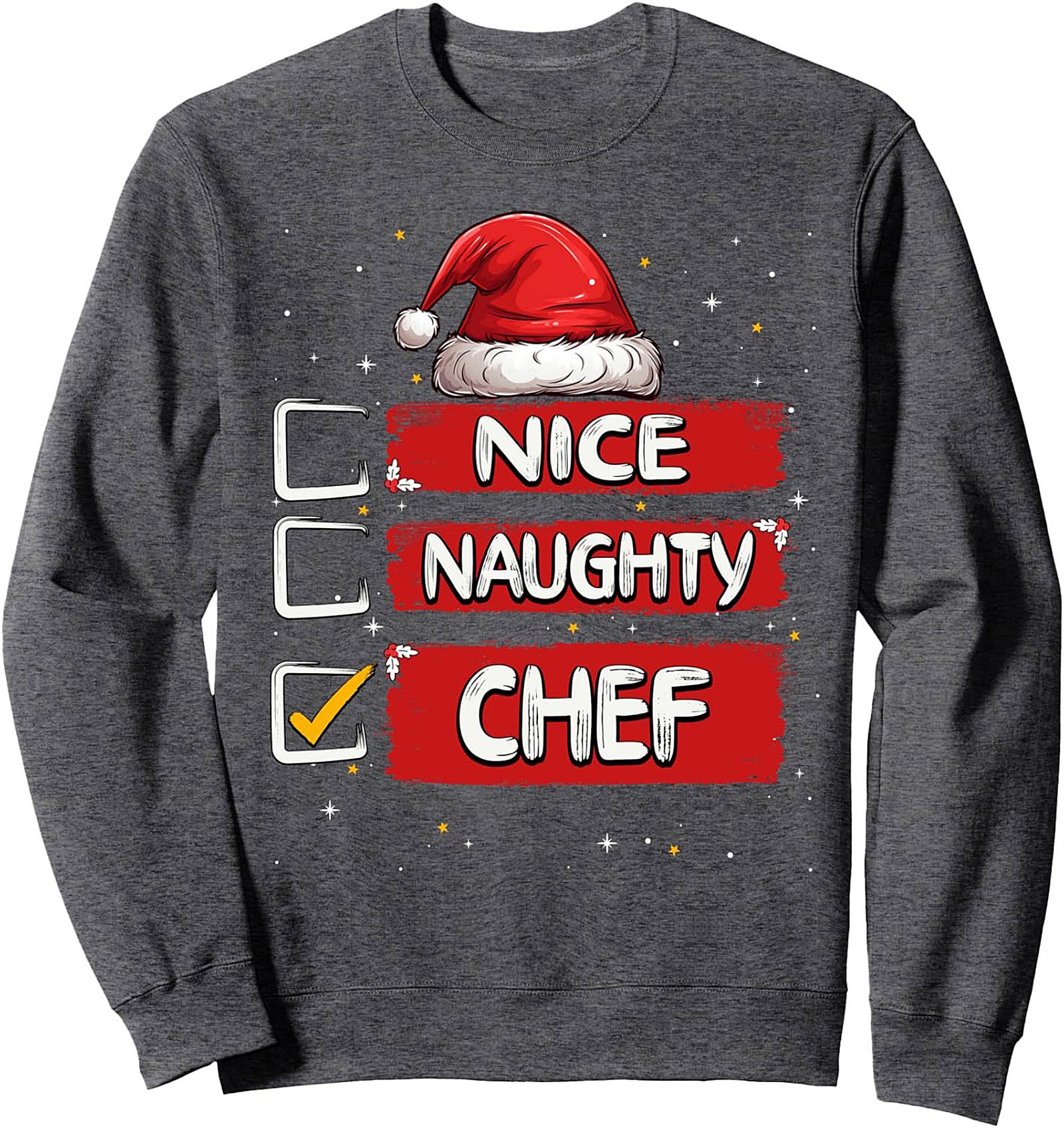 Funny Chef Christmas T-shirt Nice Naughty Cooking Tee