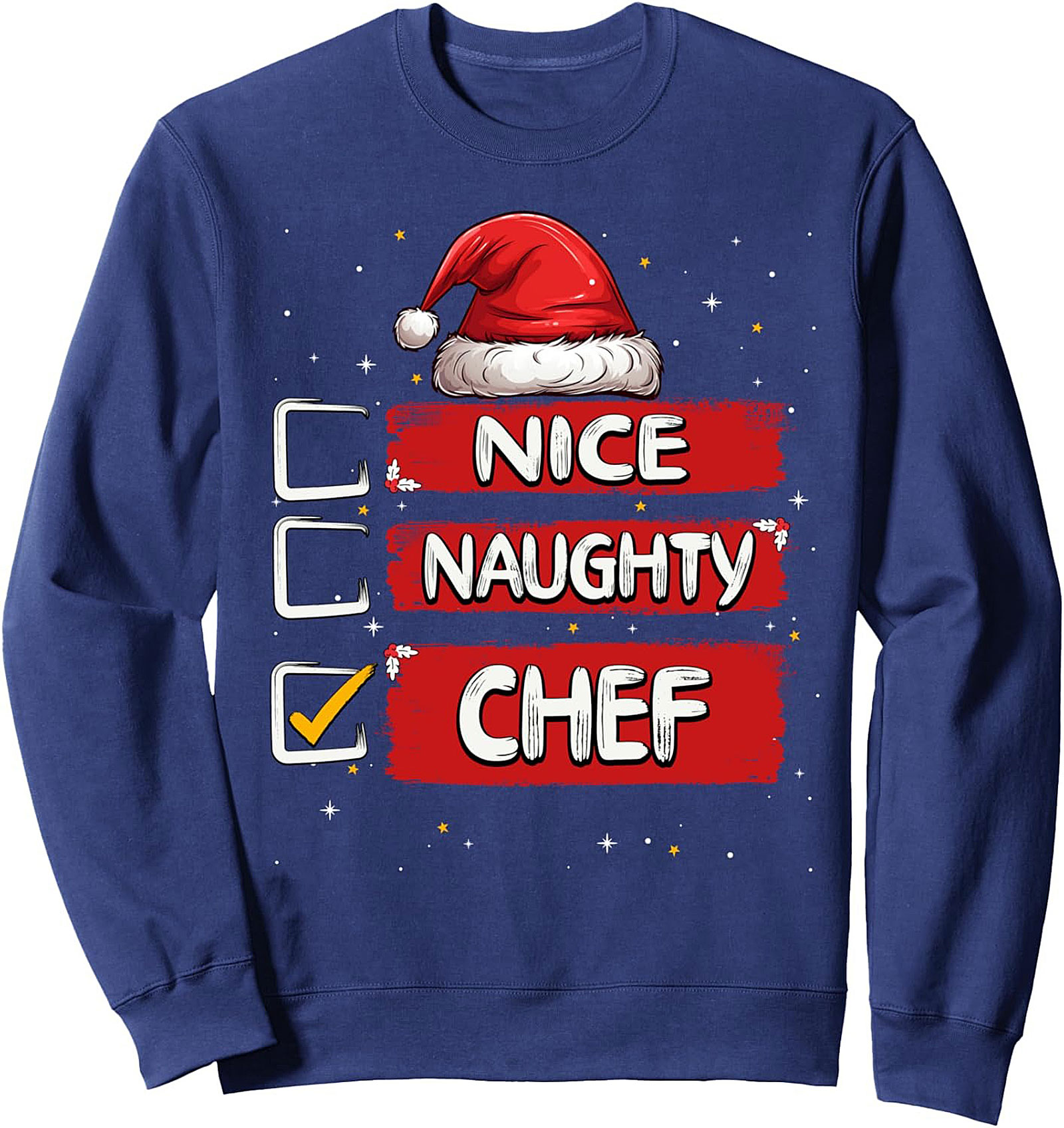 Funny Chef Christmas T-shirt Nice Naughty Cooking Tee