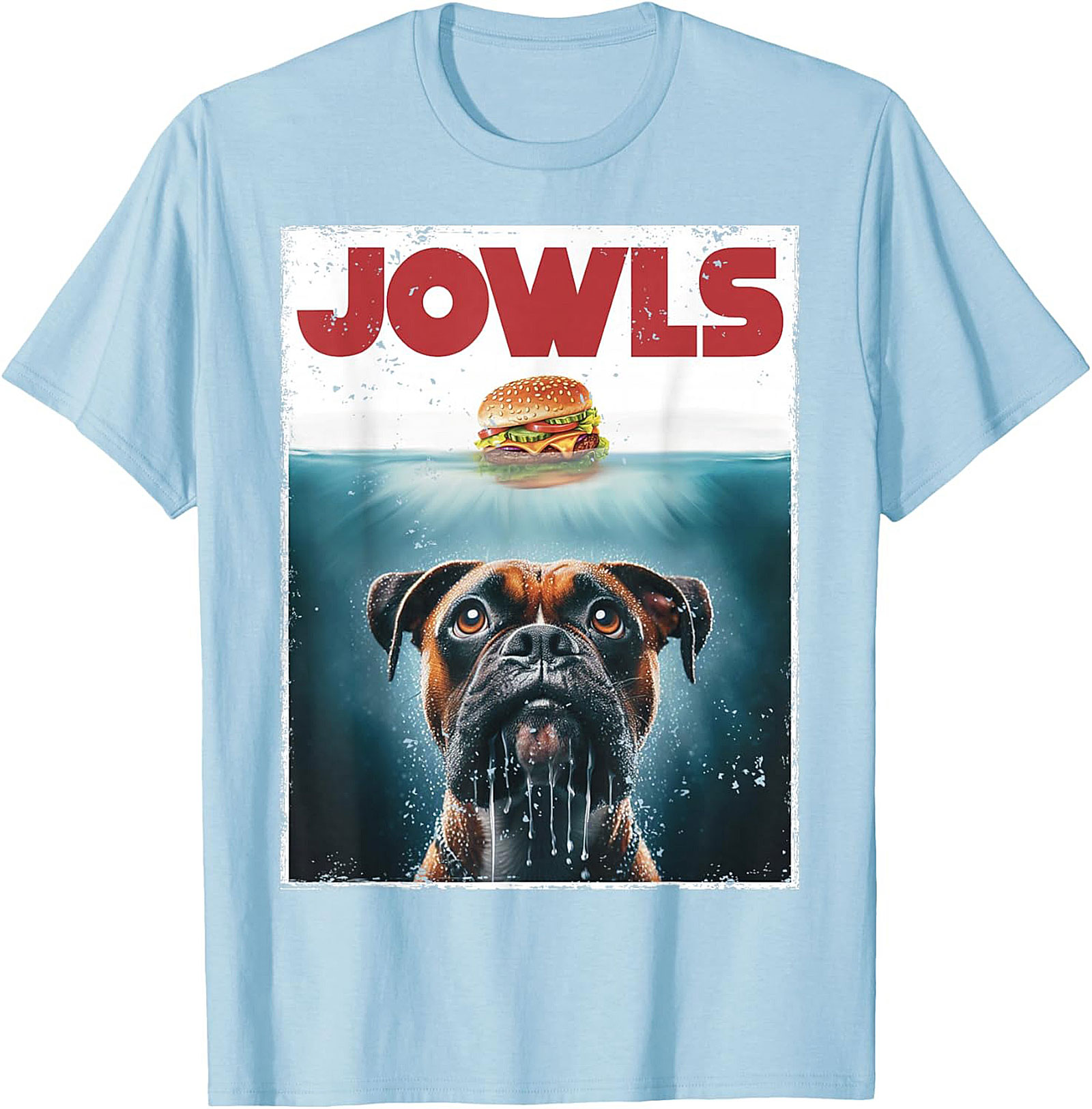 Boxer Dog Jowls Funny T-Shirt | Jaws Movie Parody Graphic Tee