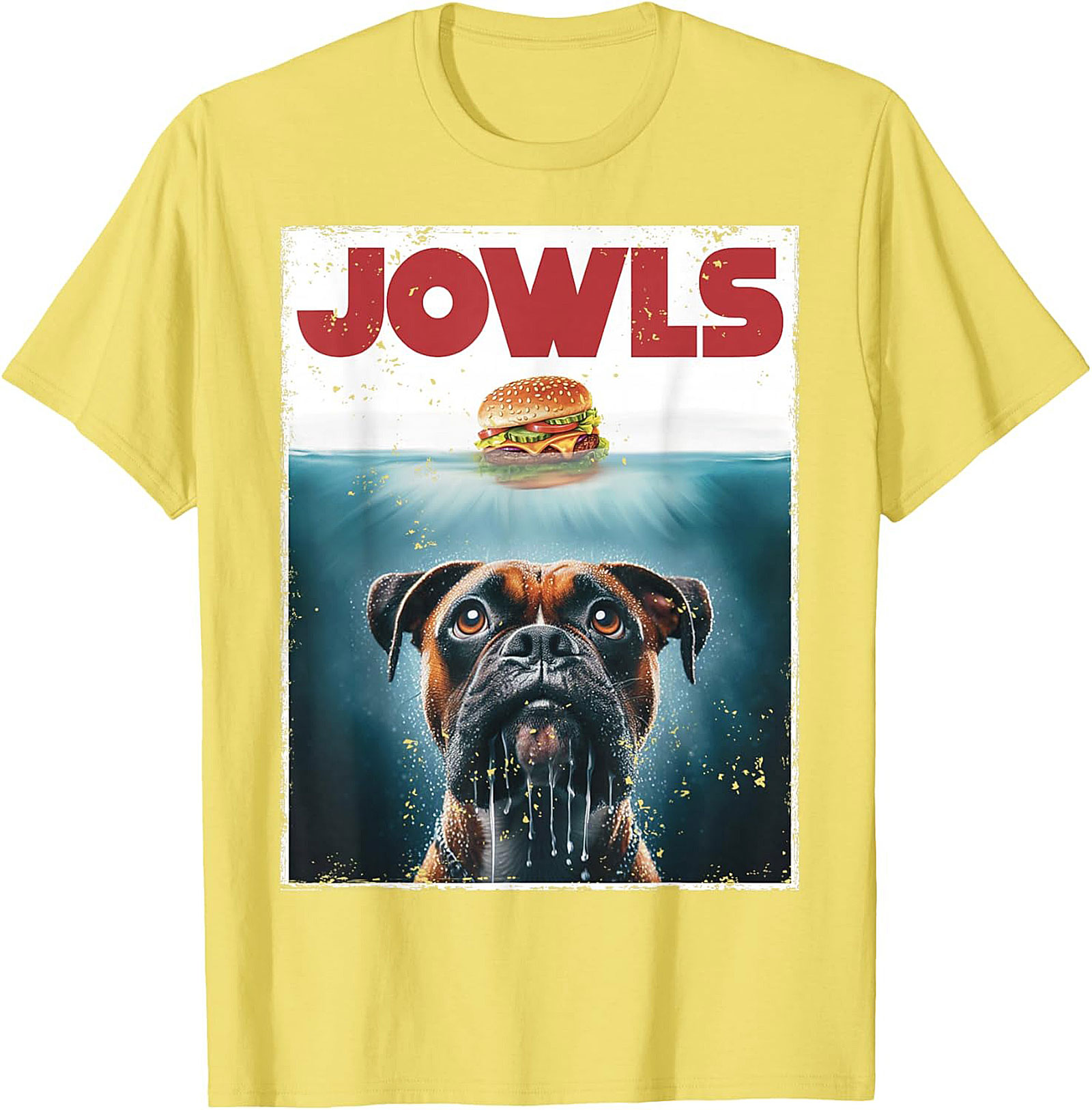 Boxer Dog Jowls Funny T-Shirt | Jaws Movie Parody Graphic Tee