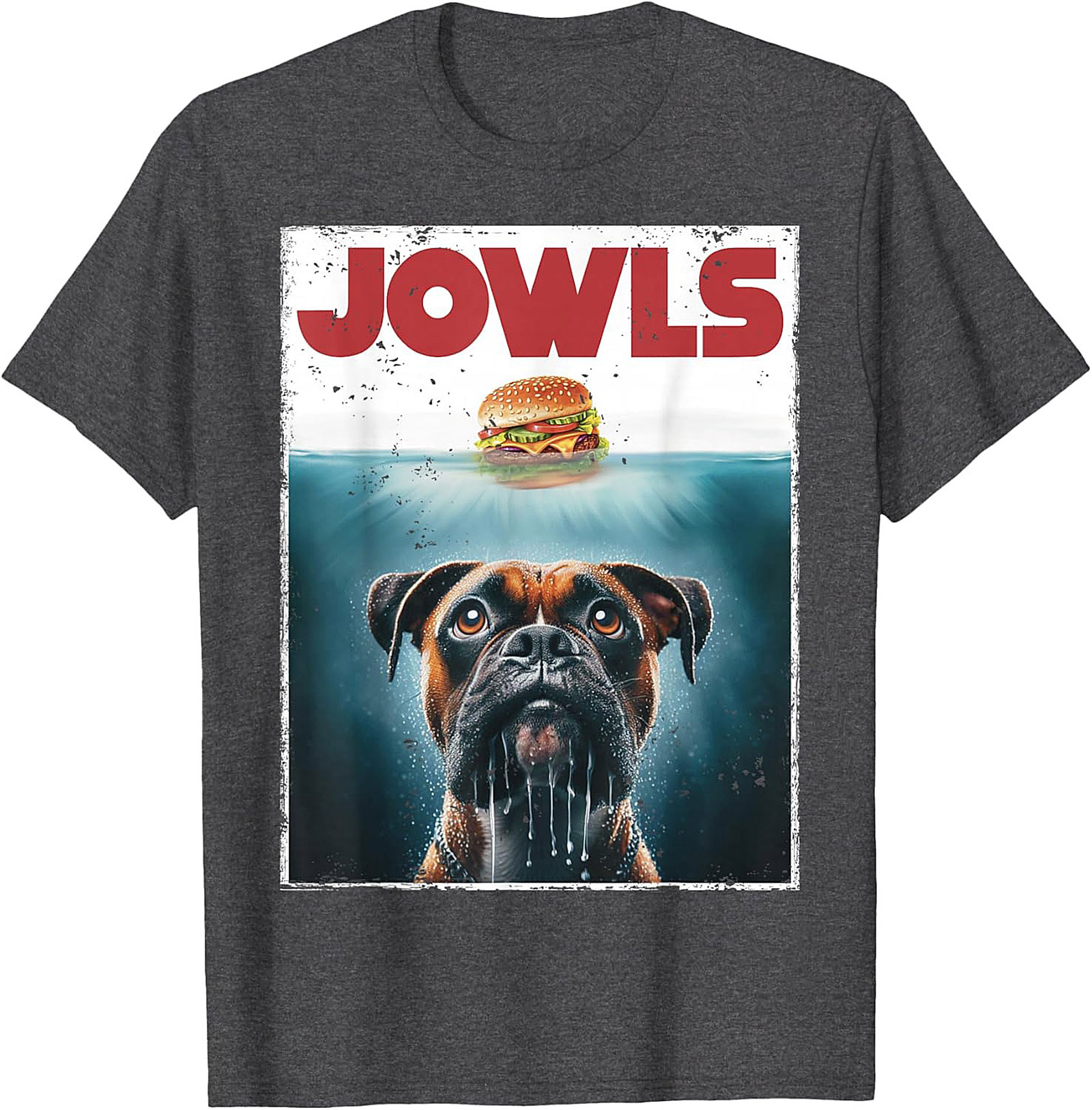 Boxer Dog Jowls Funny T-Shirt | Jaws Movie Parody Graphic Tee