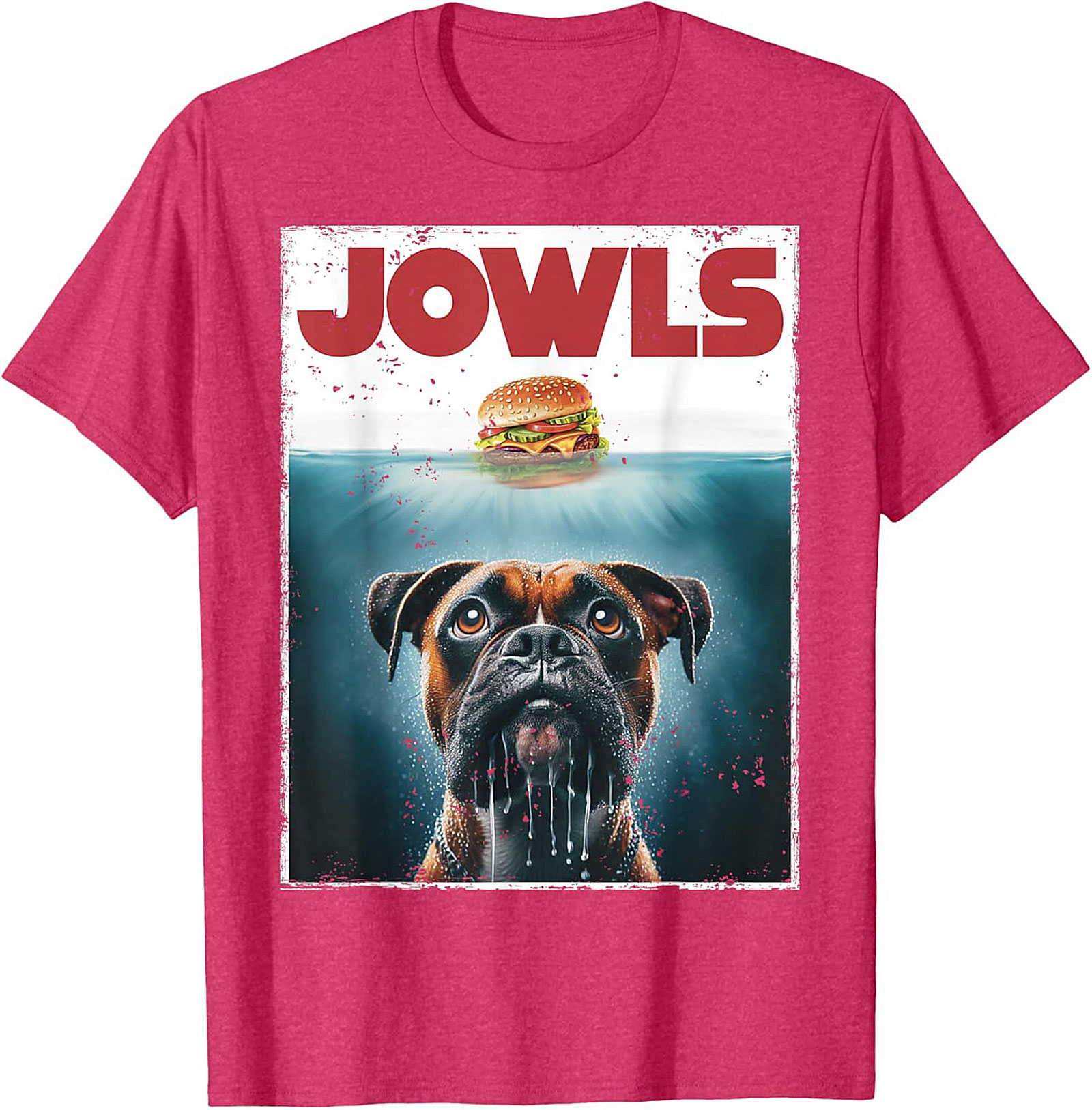 Boxer Dog Jowls Funny T-Shirt | Jaws Movie Parody Graphic Tee
