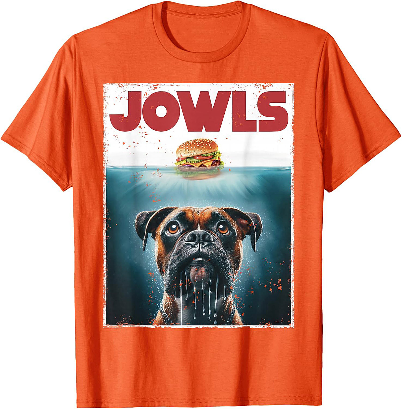 Boxer Dog Jowls Funny T-Shirt | Jaws Movie Parody Graphic Tee