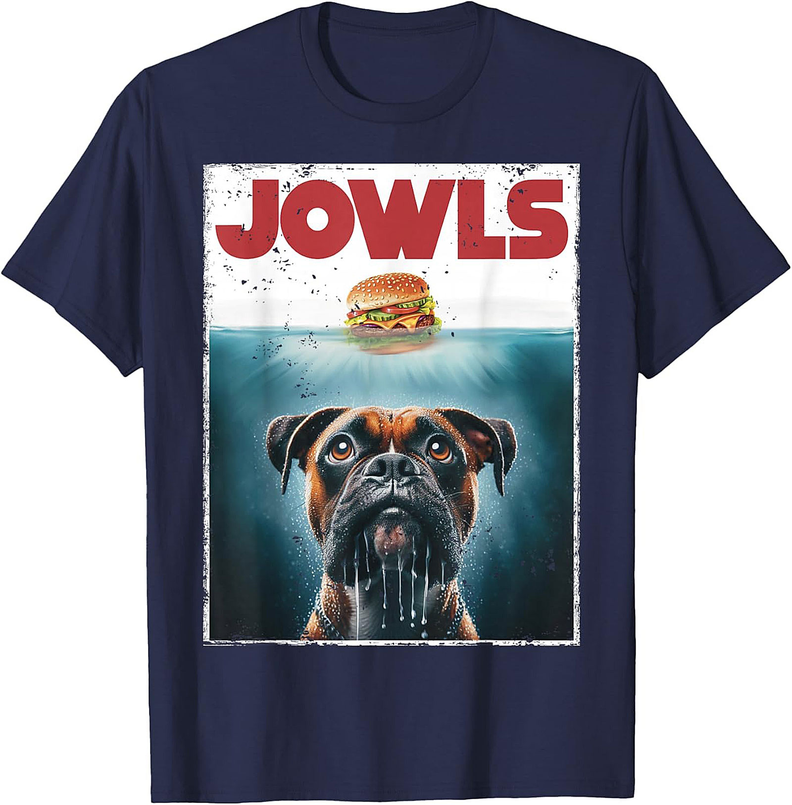 Boxer Dog Jowls Funny T-Shirt | Jaws Movie Parody Graphic Tee