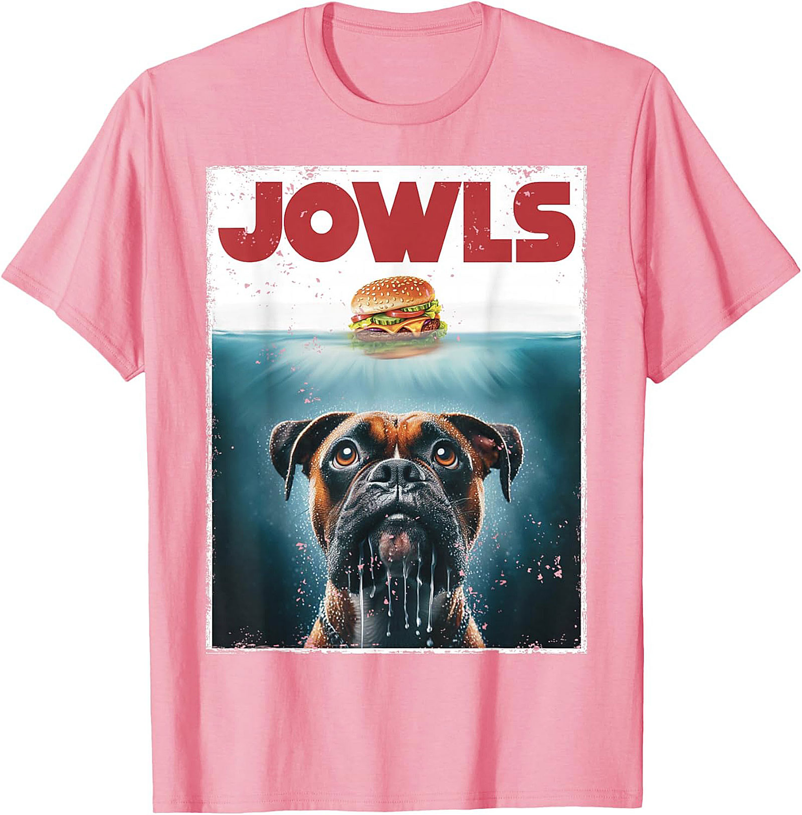 Boxer Dog Jowls Funny T-Shirt | Jaws Movie Parody Graphic Tee