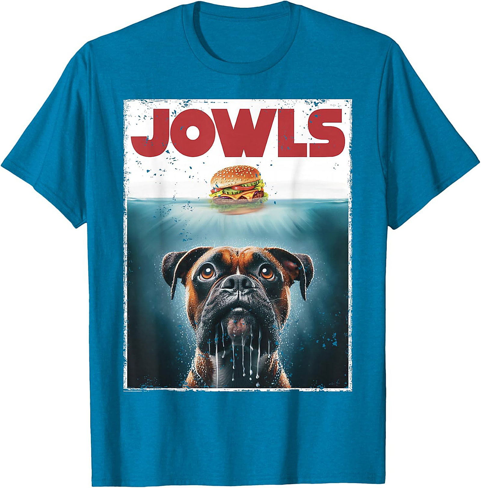 Boxer Dog Jowls Funny T-Shirt | Jaws Movie Parody Graphic Tee