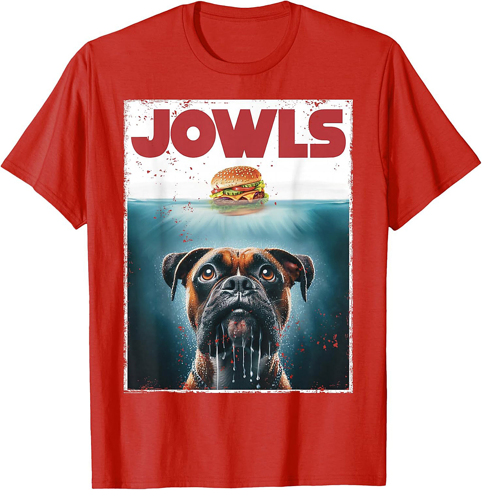 Boxer Dog Jowls Funny T-Shirt | Jaws Movie Parody Graphic Tee