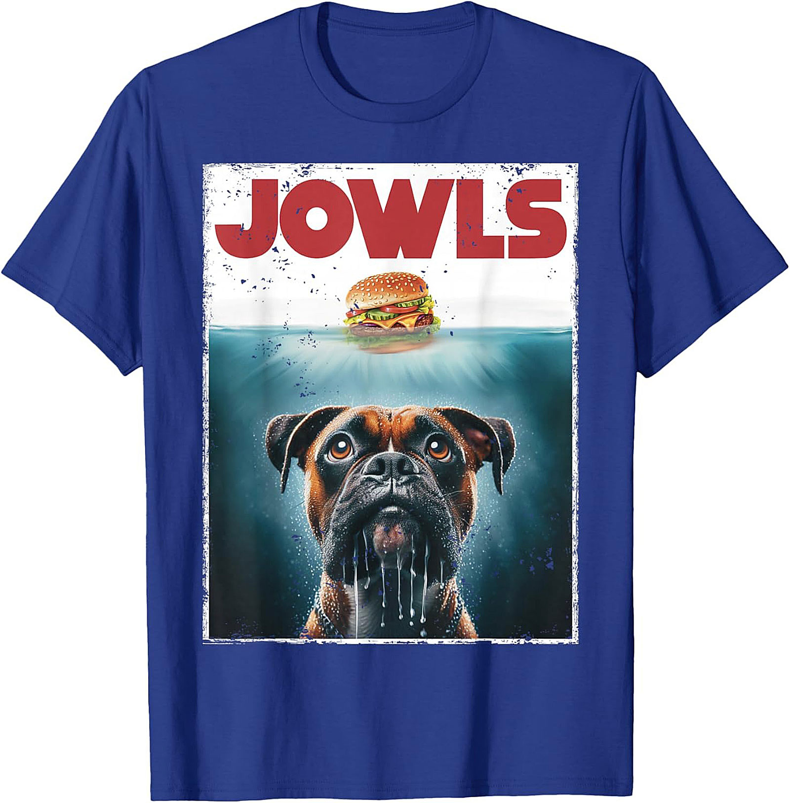 Boxer Dog Jowls Funny T-Shirt | Jaws Movie Parody Graphic Tee