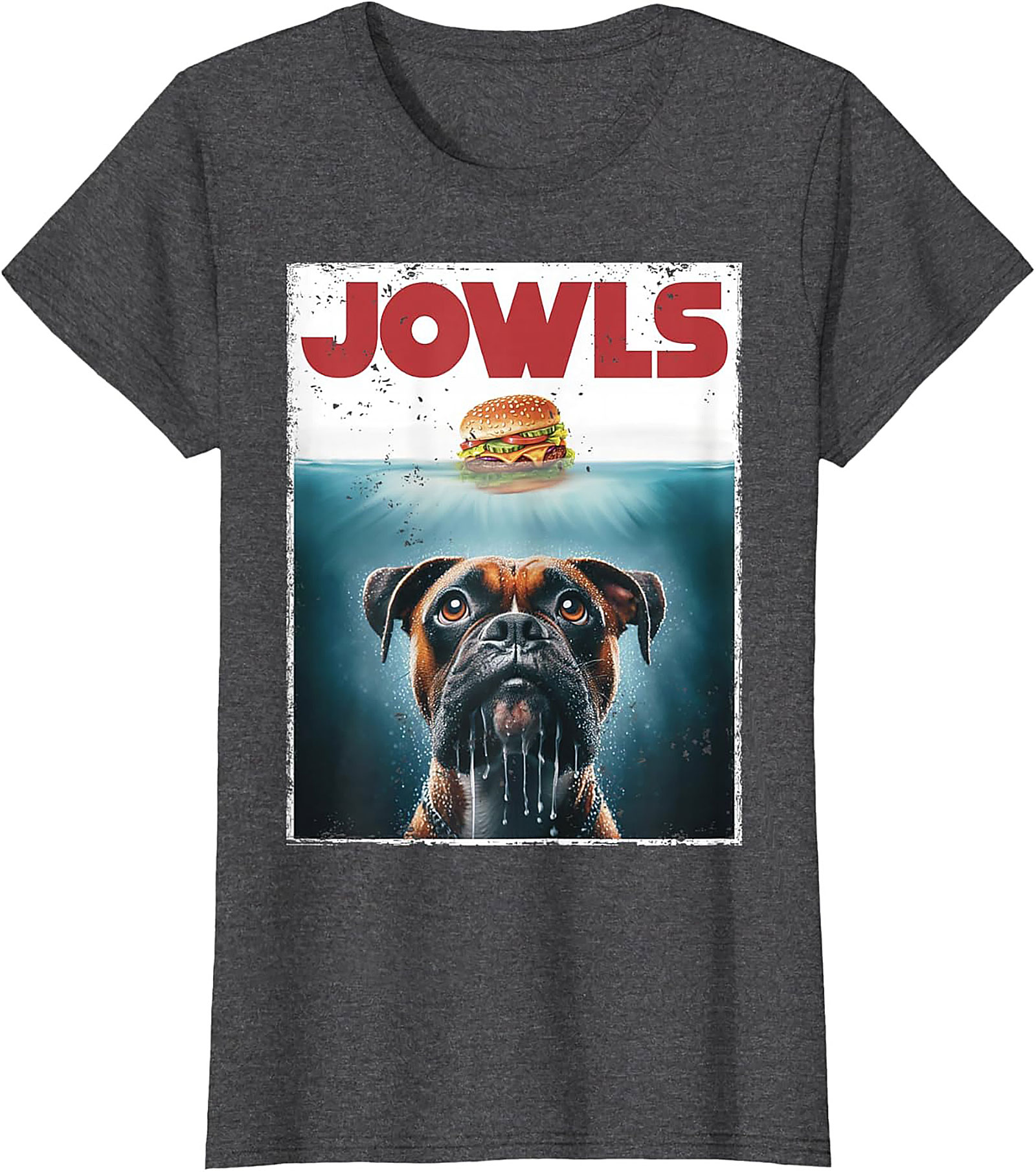 Boxer Dog Jowls Funny T-Shirt | Jaws Movie Parody Graphic Tee