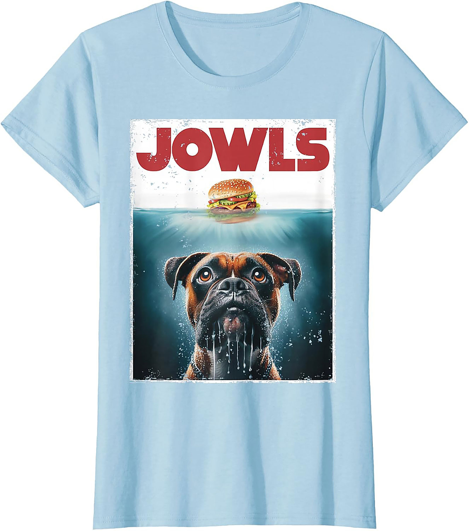 Boxer Dog Jowls Funny T-Shirt | Jaws Movie Parody Graphic Tee