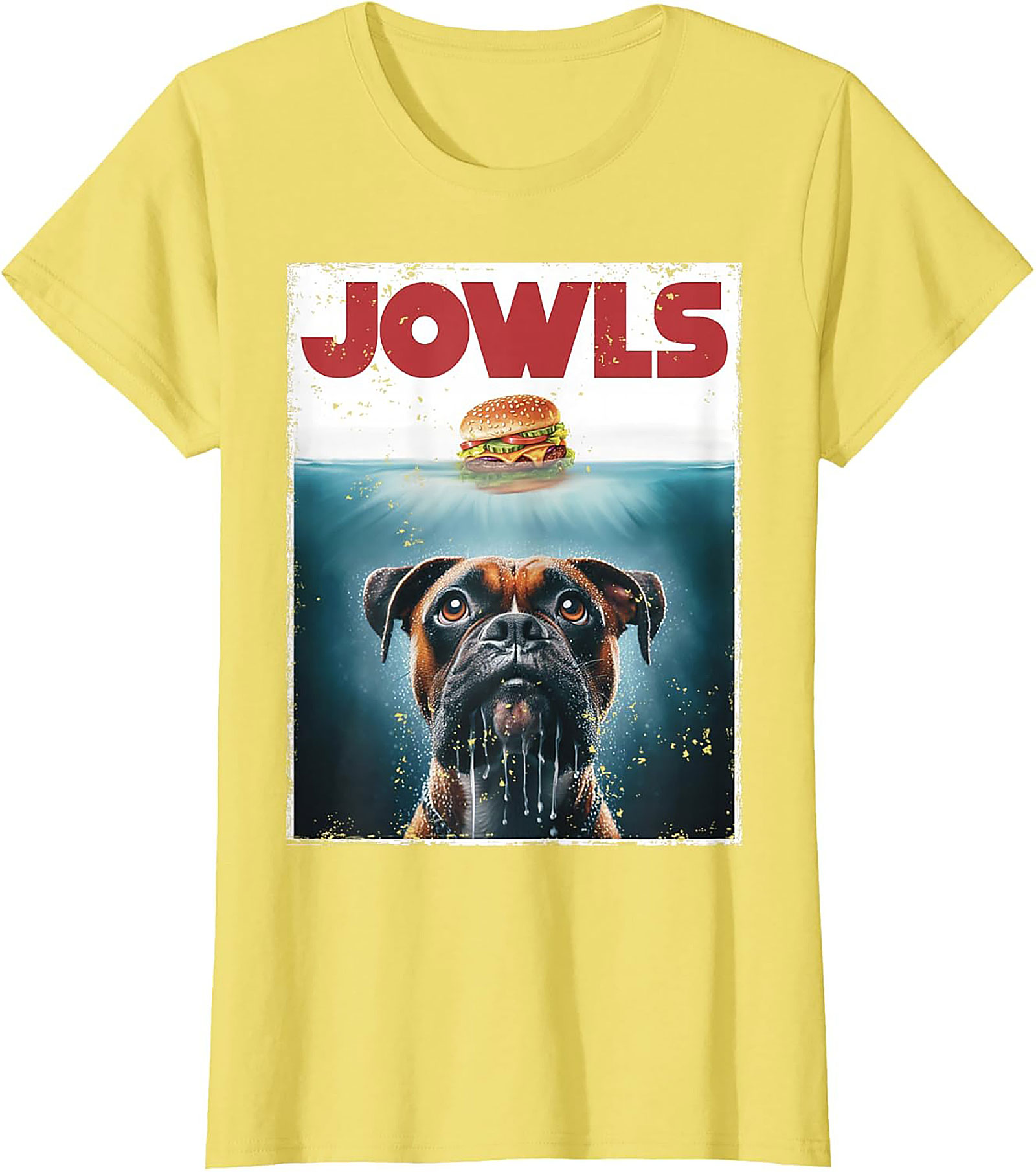 Boxer Dog Jowls Funny T-Shirt | Jaws Movie Parody Graphic Tee
