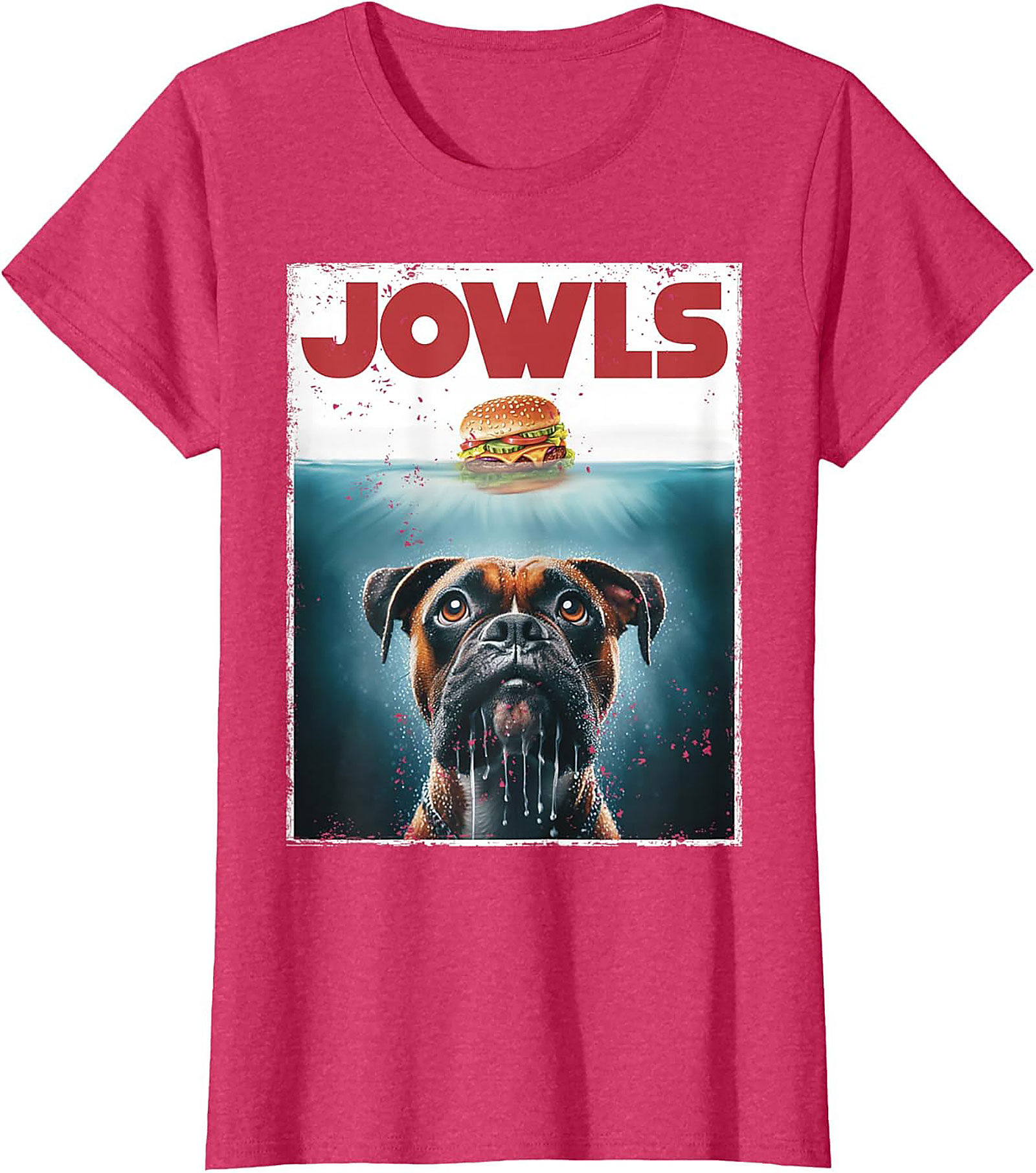 Boxer Dog Jowls Funny T-Shirt | Jaws Movie Parody Graphic Tee