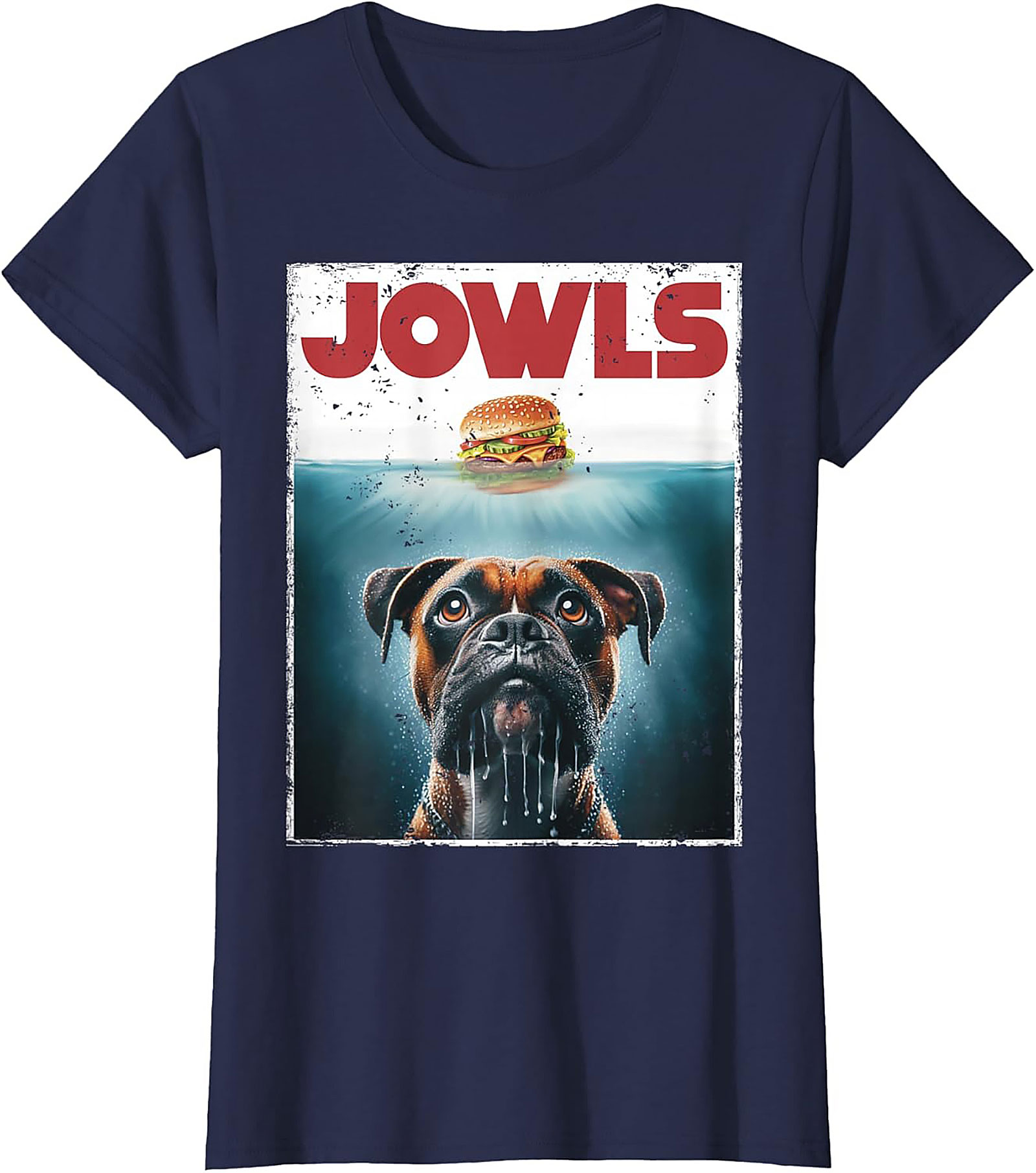 Boxer Dog Jowls Funny T-Shirt | Jaws Movie Parody Graphic Tee