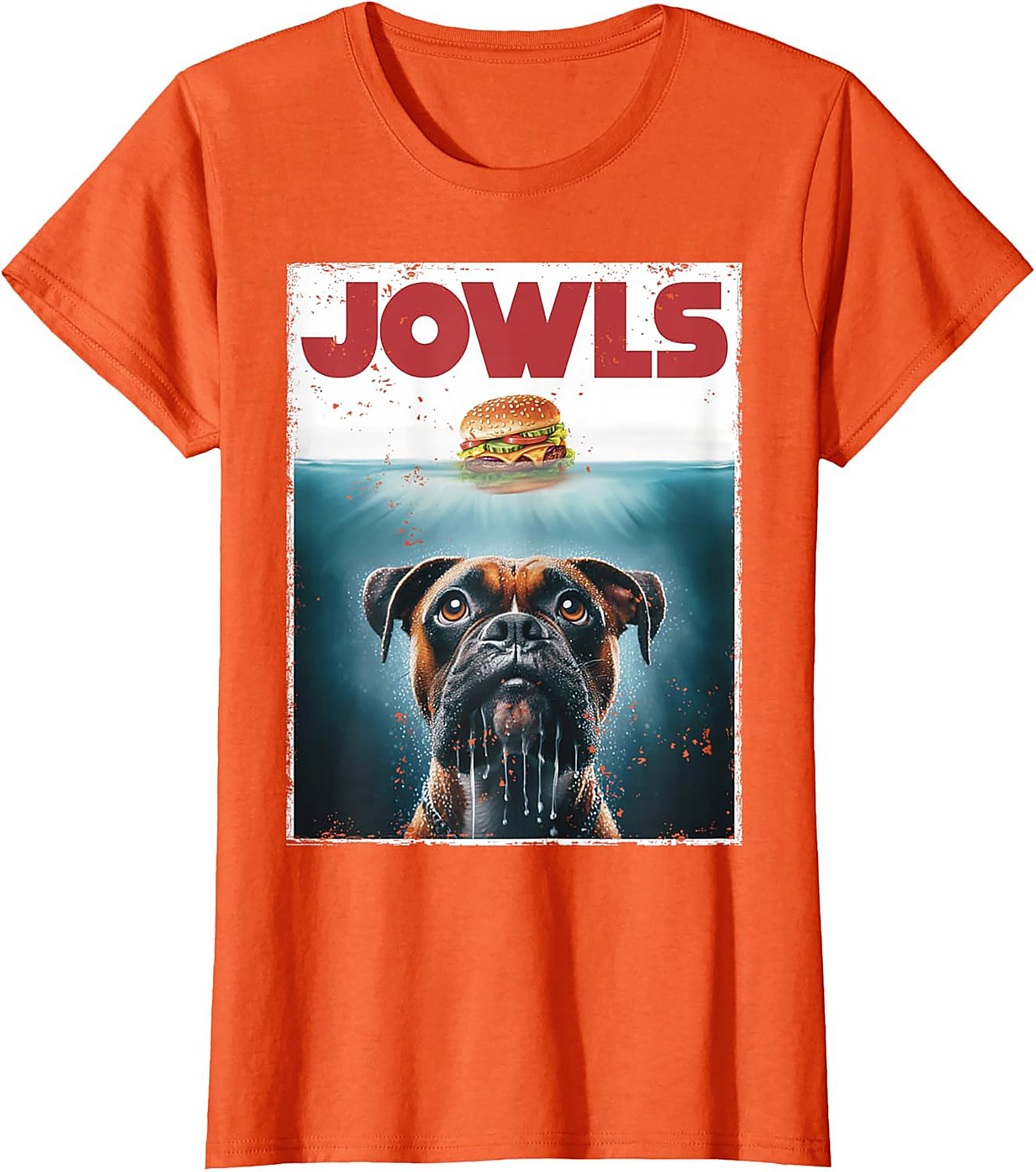 Boxer Dog Jowls Funny T-Shirt | Jaws Movie Parody Graphic Tee