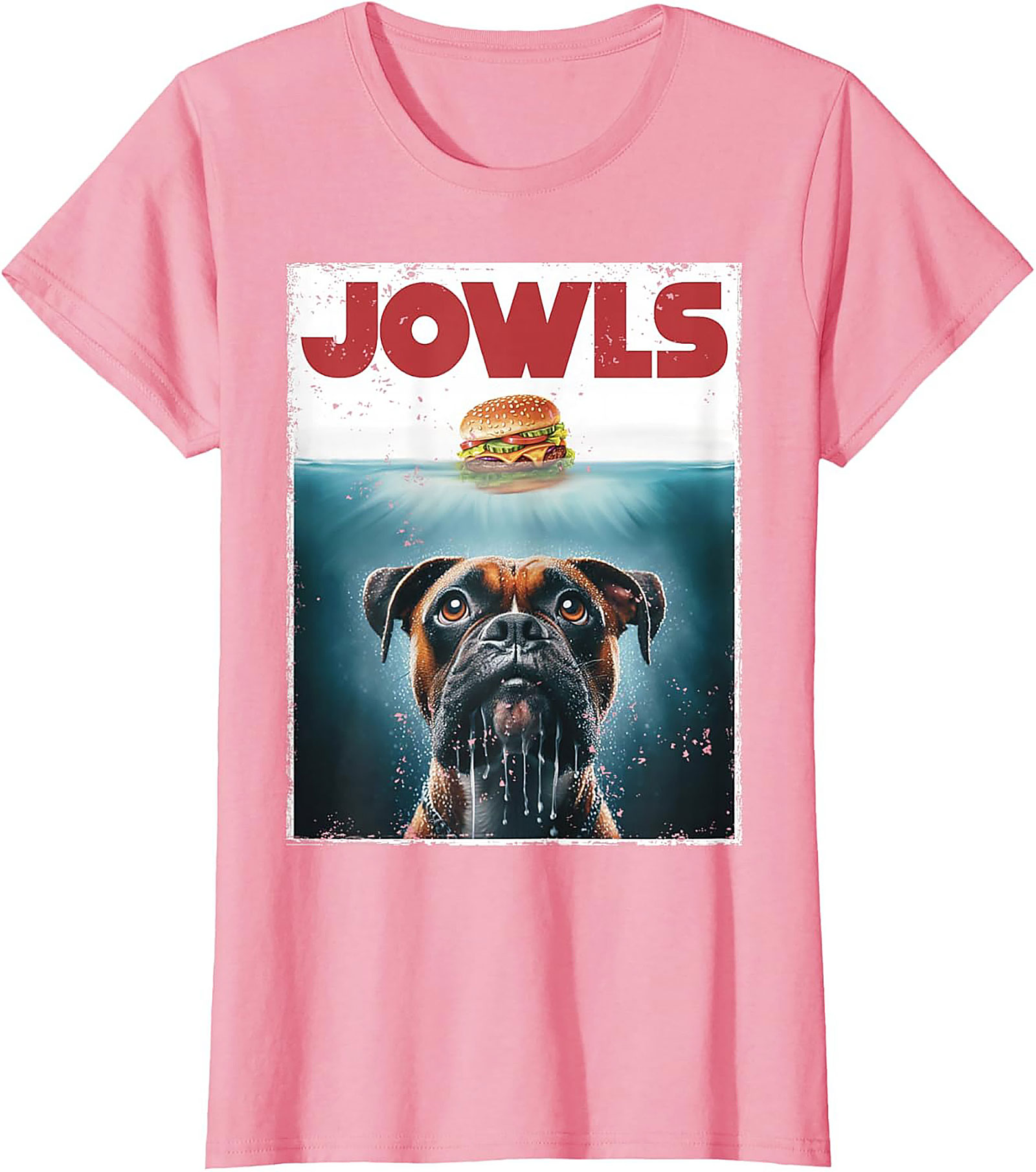 Boxer Dog Jowls Funny T-Shirt | Jaws Movie Parody Graphic Tee