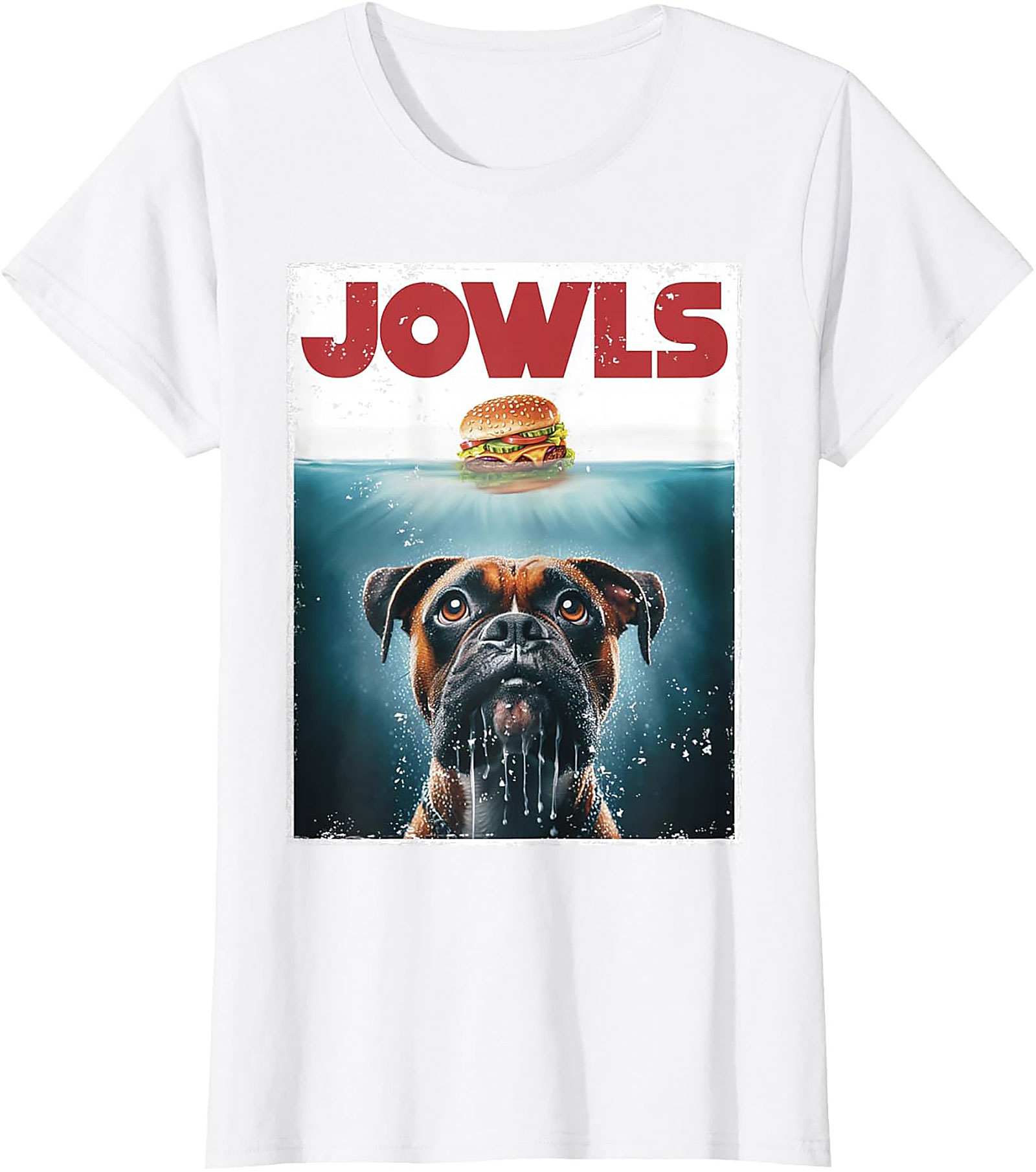 Boxer Dog Jowls Funny T-Shirt | Jaws Movie Parody Graphic Tee