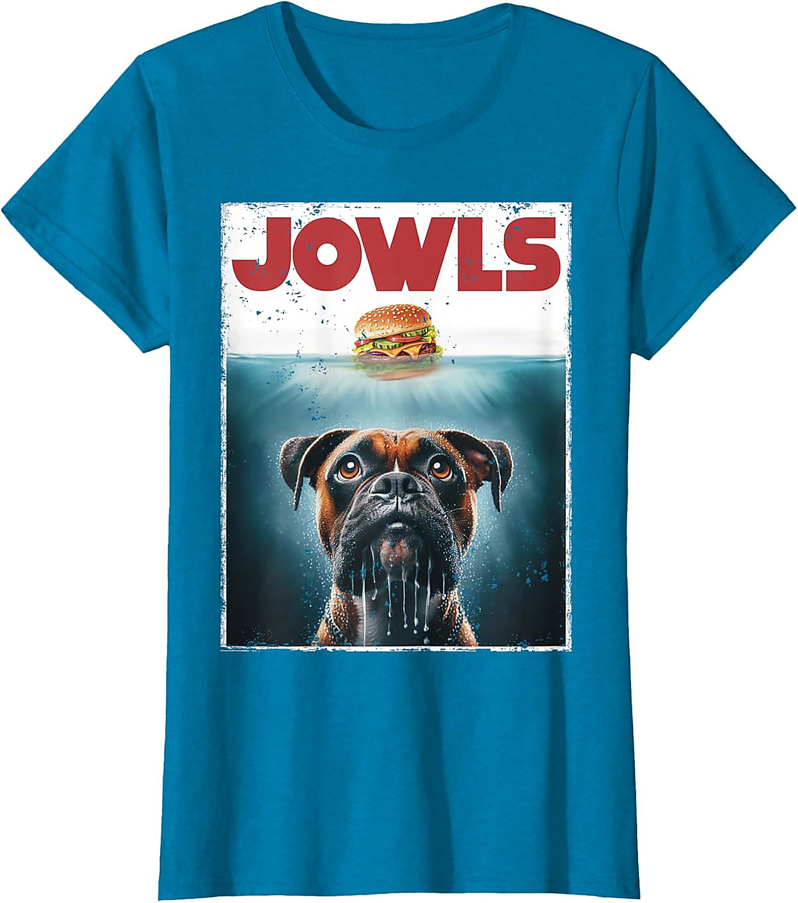 Boxer Dog Jowls Funny T-Shirt | Jaws Movie Parody Graphic Tee