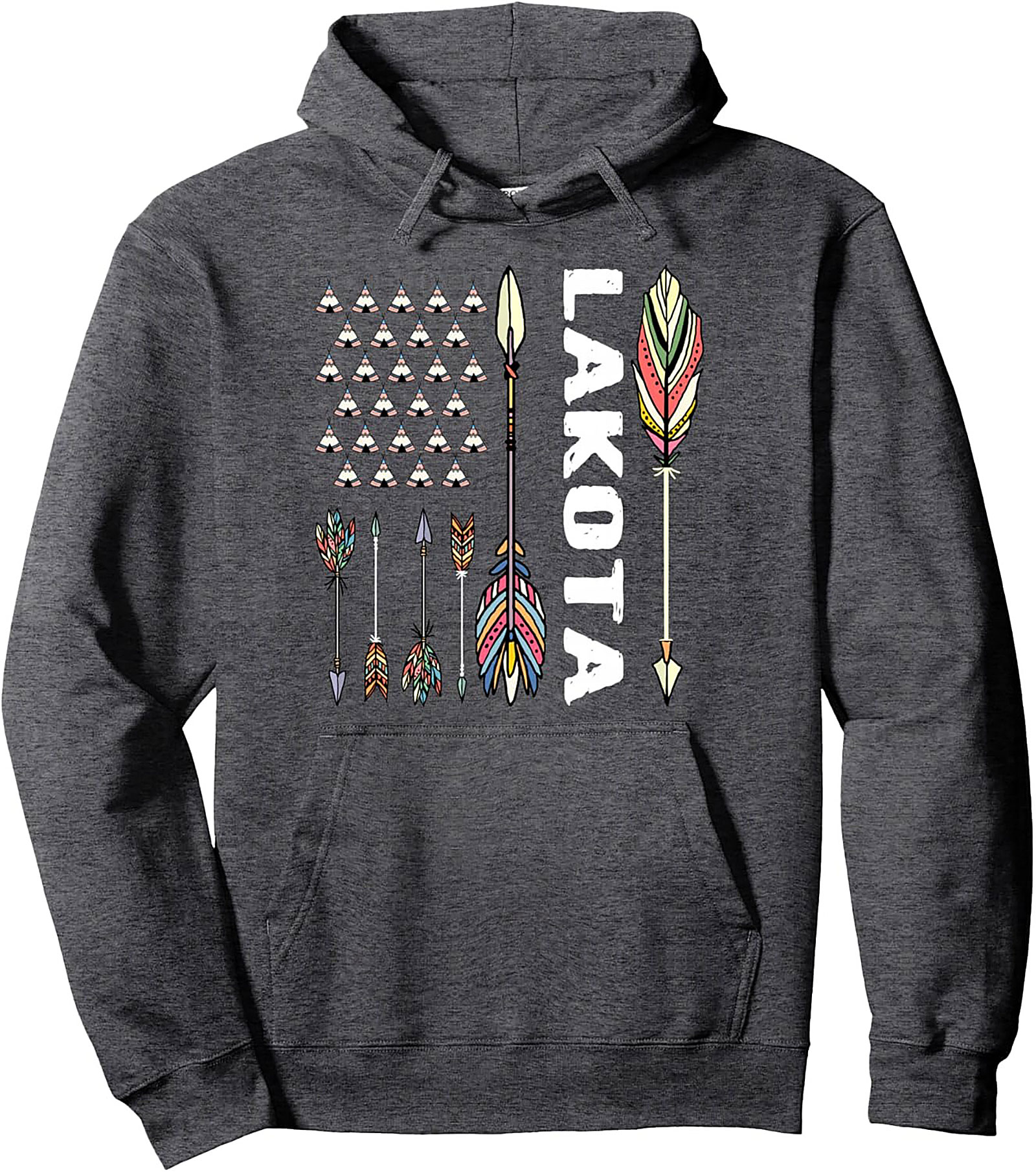 Lakota Heritage Pullover Hoodie Tribal Arrows Graphic