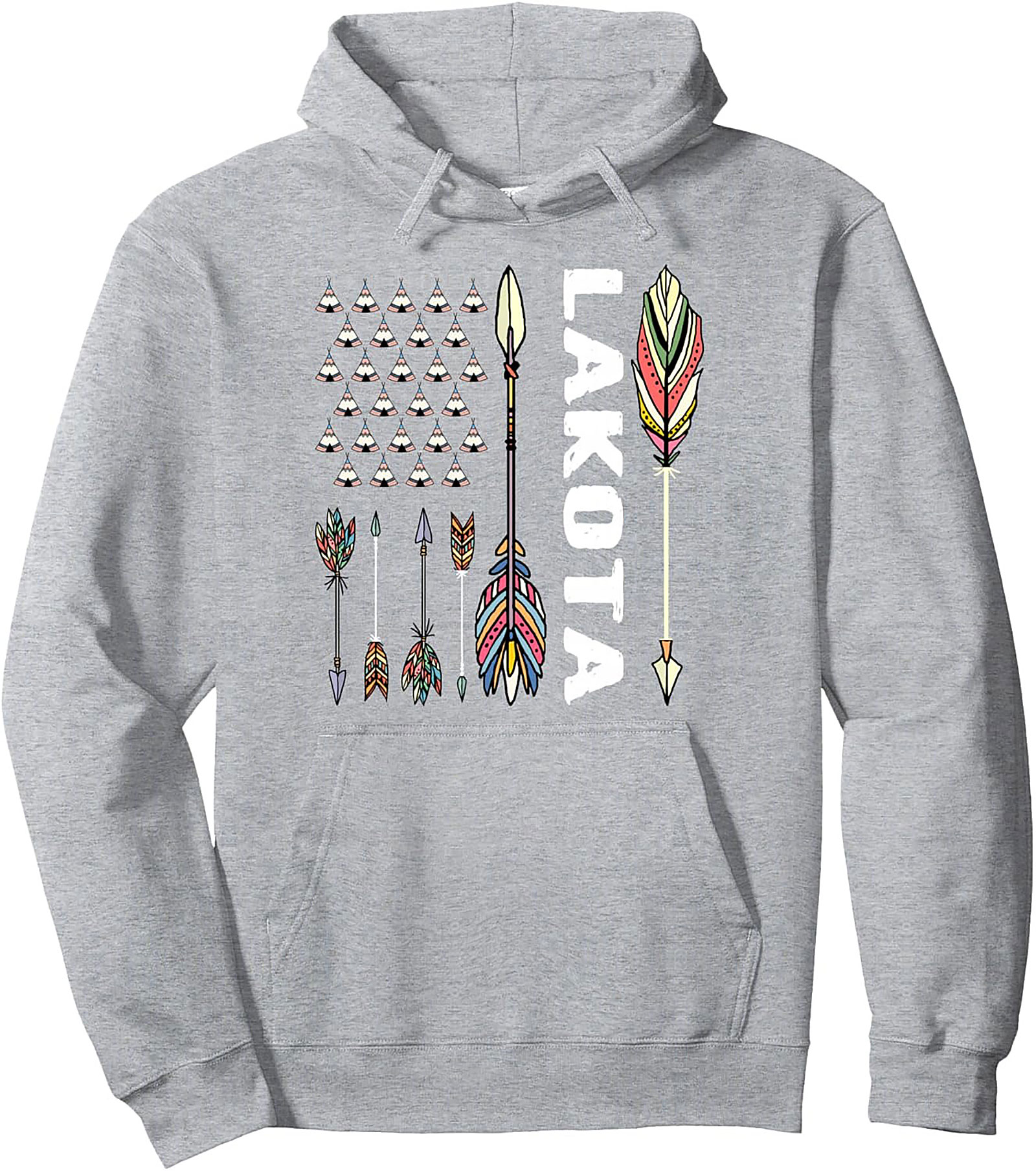 Lakota Heritage Pullover Hoodie Tribal Arrows Graphic