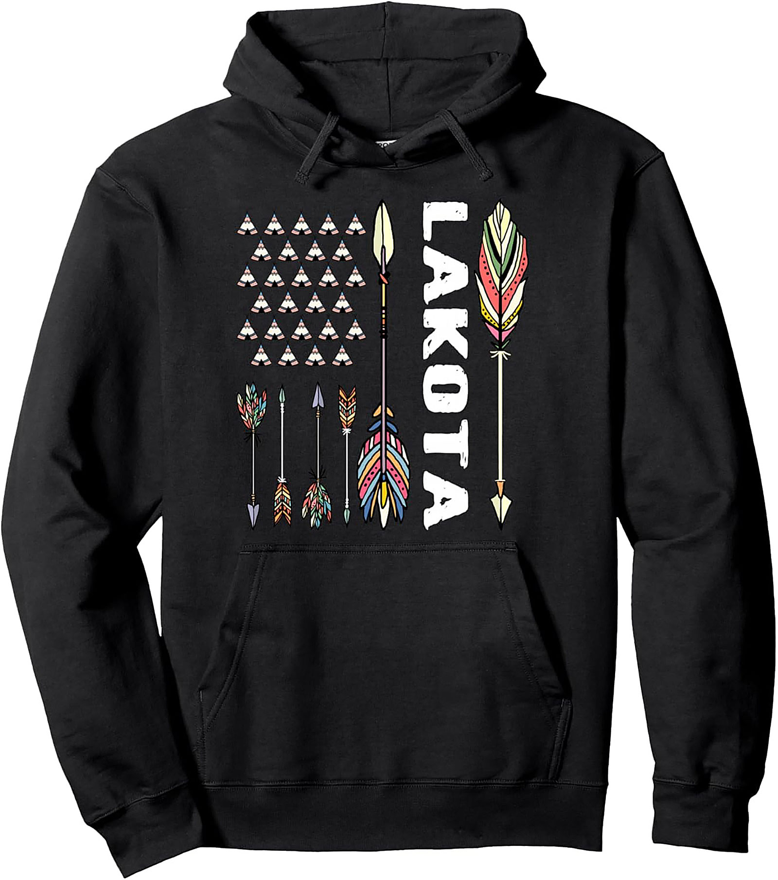 Lakota Heritage Pullover Hoodie Tribal Arrows Graphic