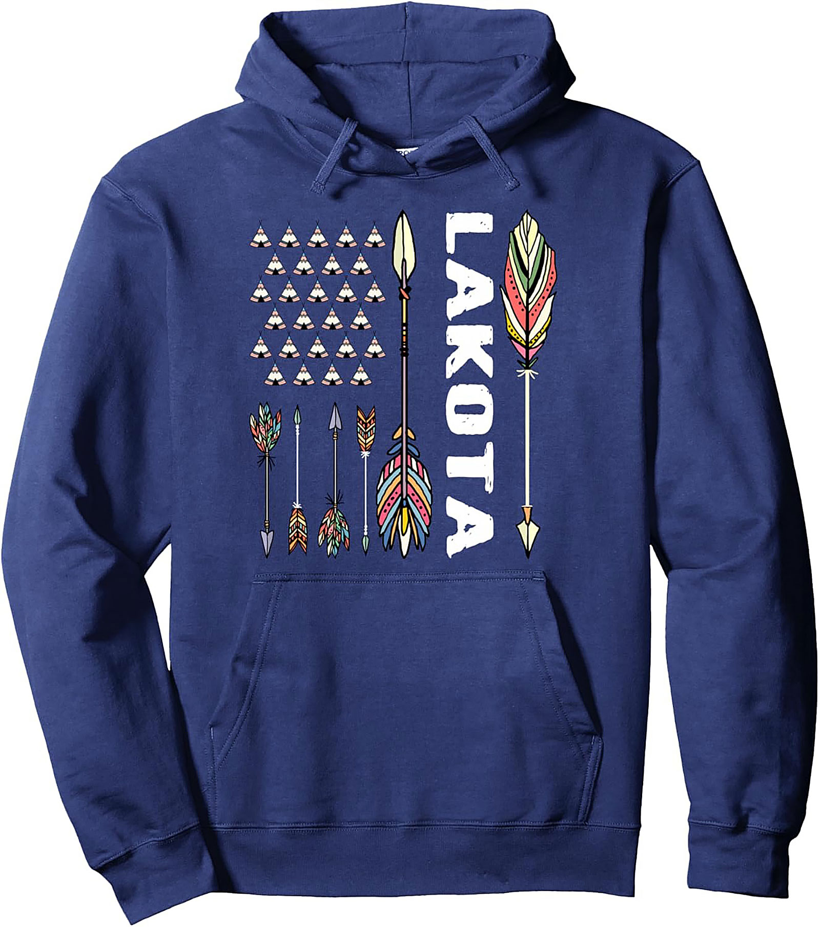 Lakota Heritage Pullover Hoodie Tribal Arrows Graphic