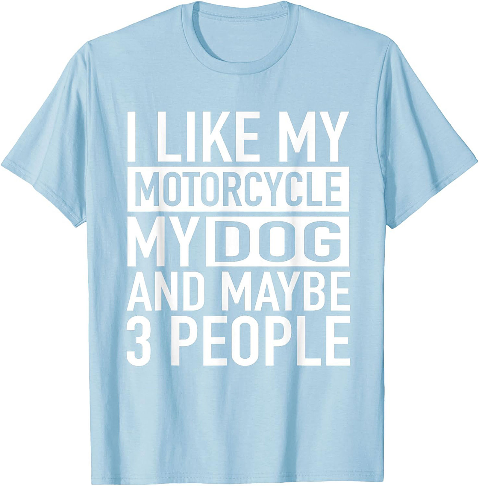 I Like My Motorcycle My Dog and Maybe 3 People T-Shirt | Funny Biker Graphic Tee